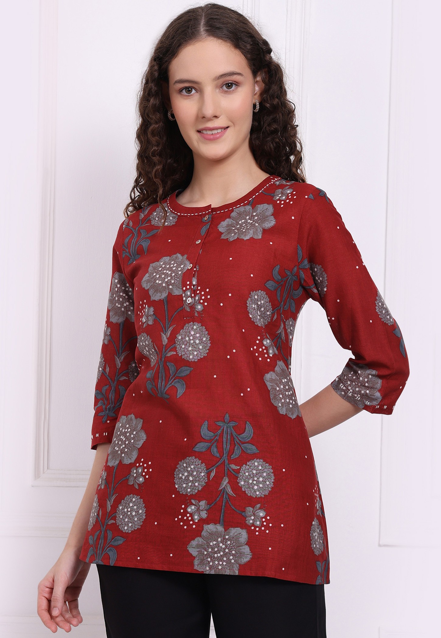 W Floral Printed Kurti-image-23