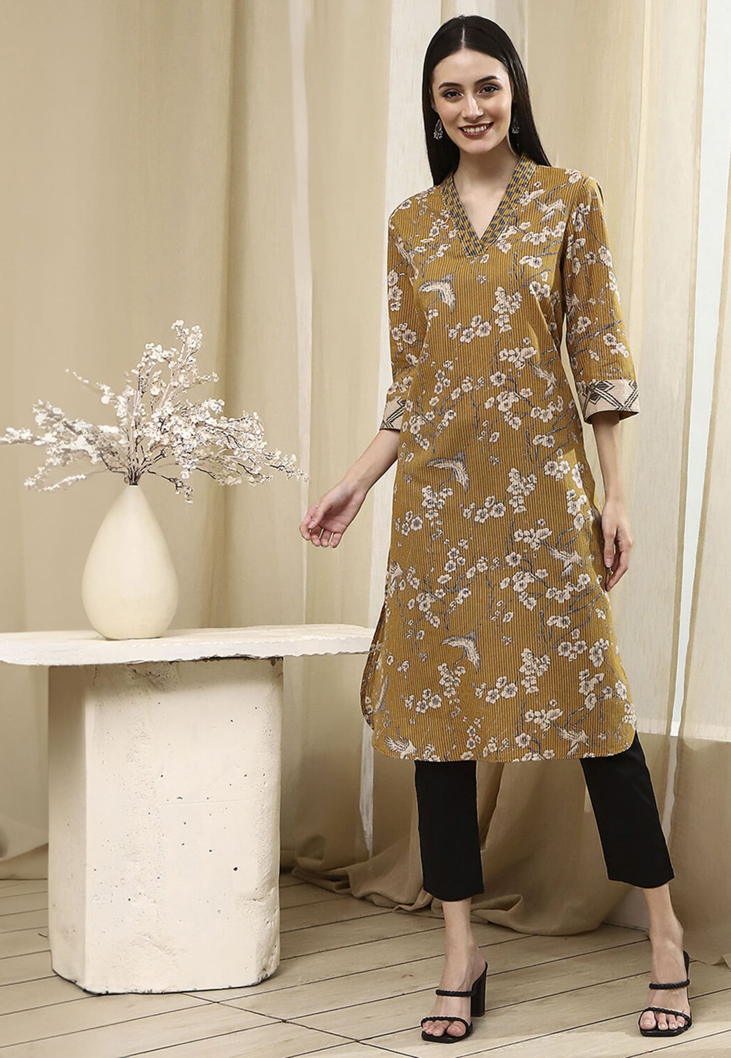 BIBA Floral Print Straight Kurta-picture-12