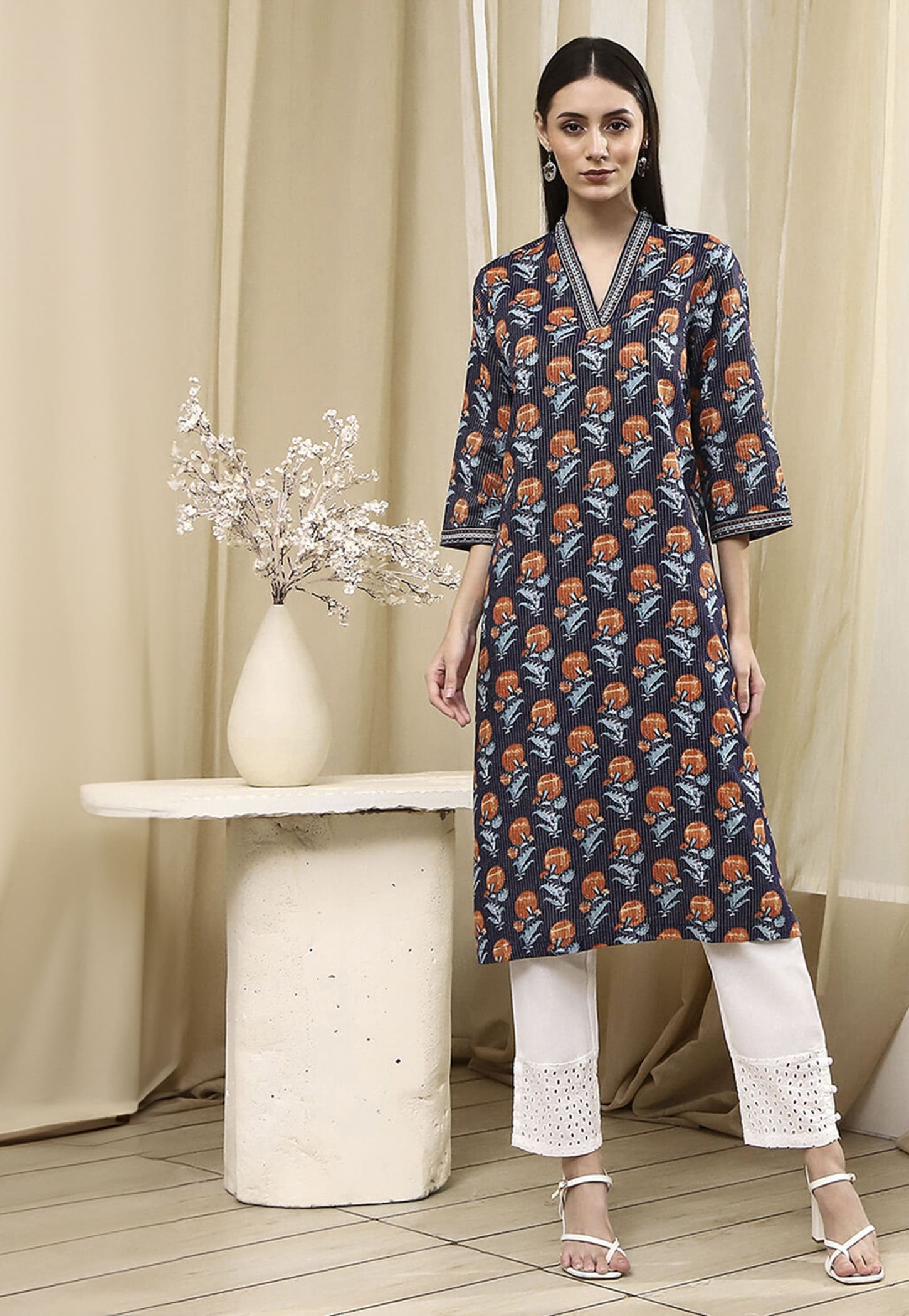 BIBA Floral Print Straight Kurta-picture-48