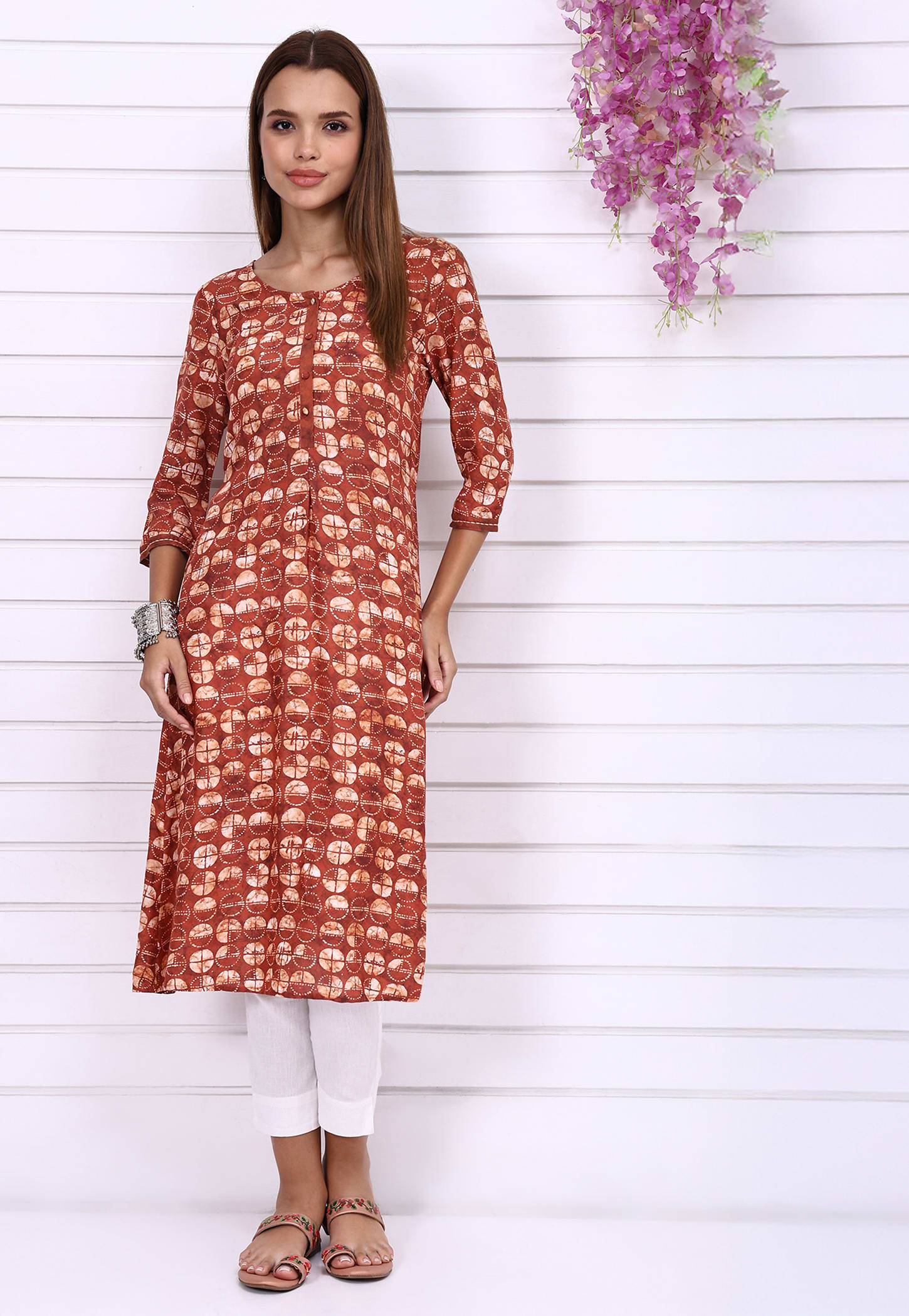 AURELIA Printed Straight Kurta-image-42