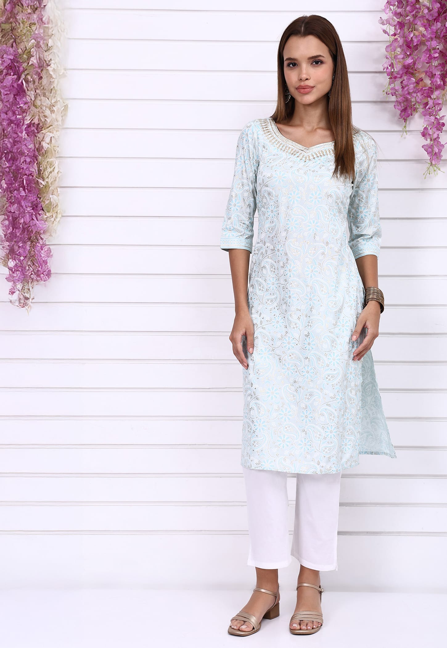 AURELIA Printed Straight Kurta-image-49