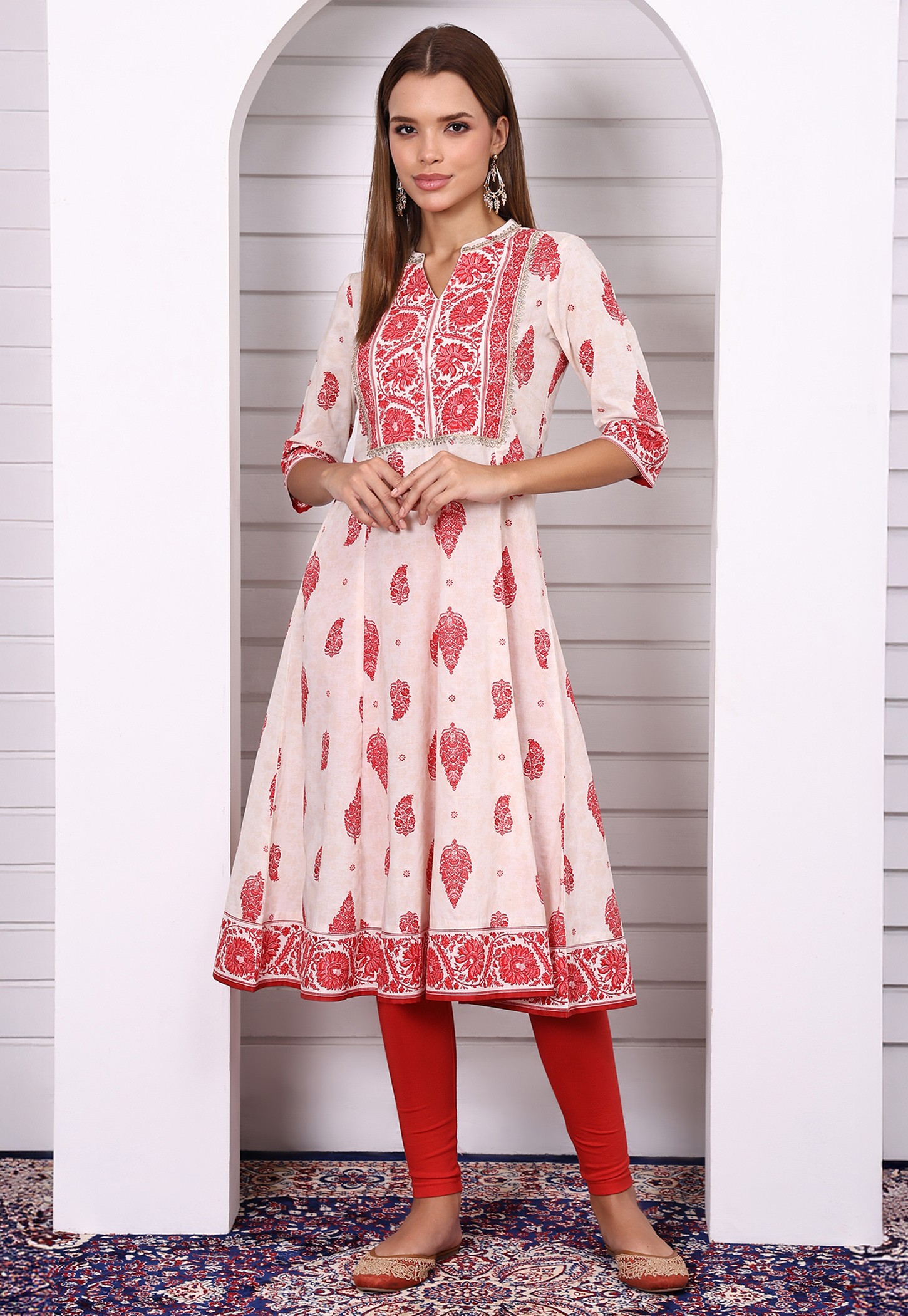 AURELIA Printed A-line Kurta-picture-11