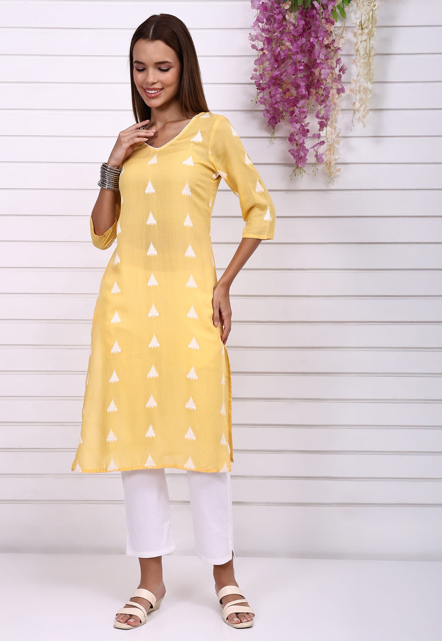 AURELIA Woven Design Straight Kurta-image-46