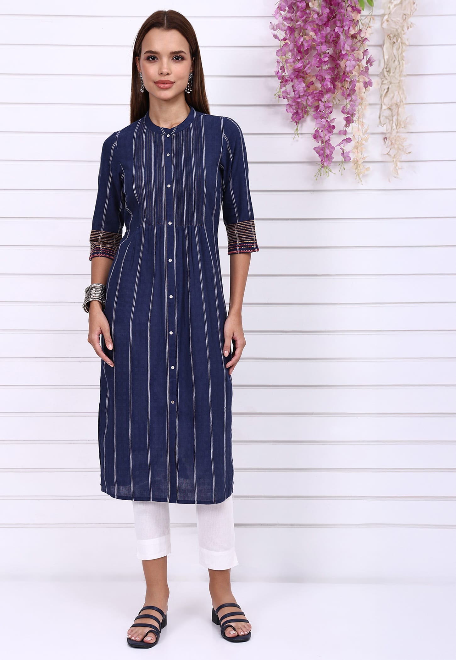 AURELIA Striped Straight Kurta-image-31