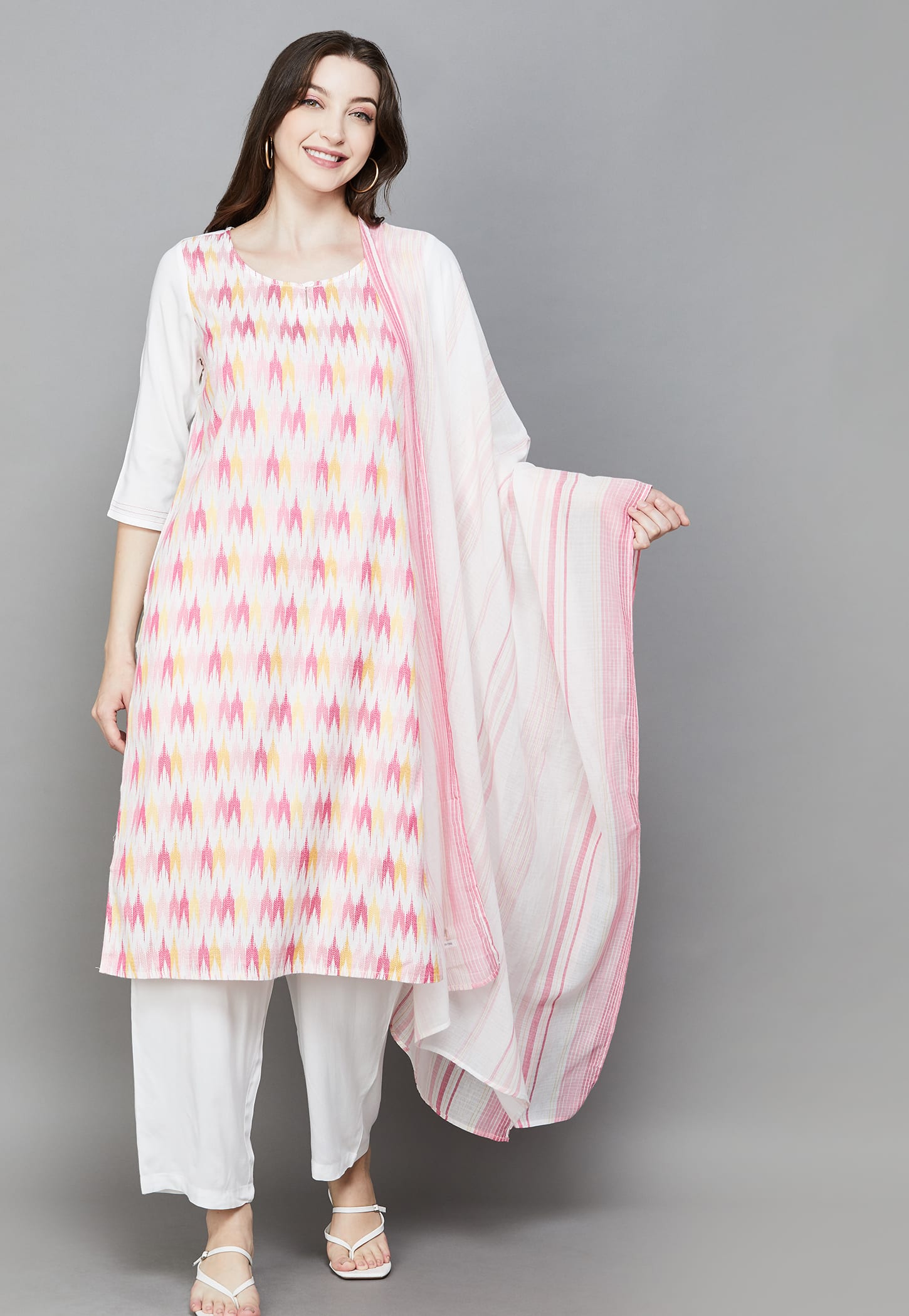 AURELIA Patterned Straight Kurta Set-picture-56