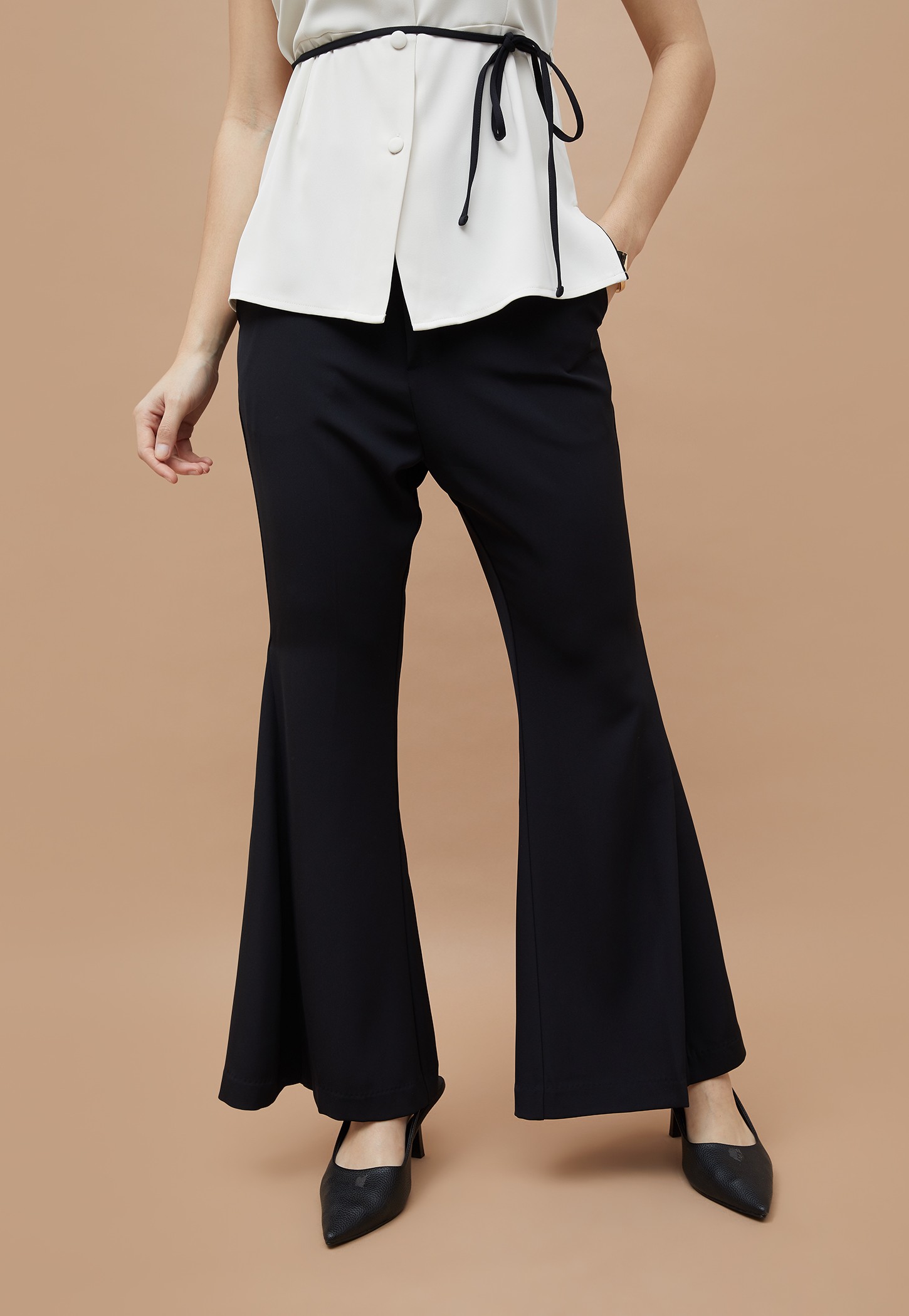 CODE Solid Flared Trousers-picture-48