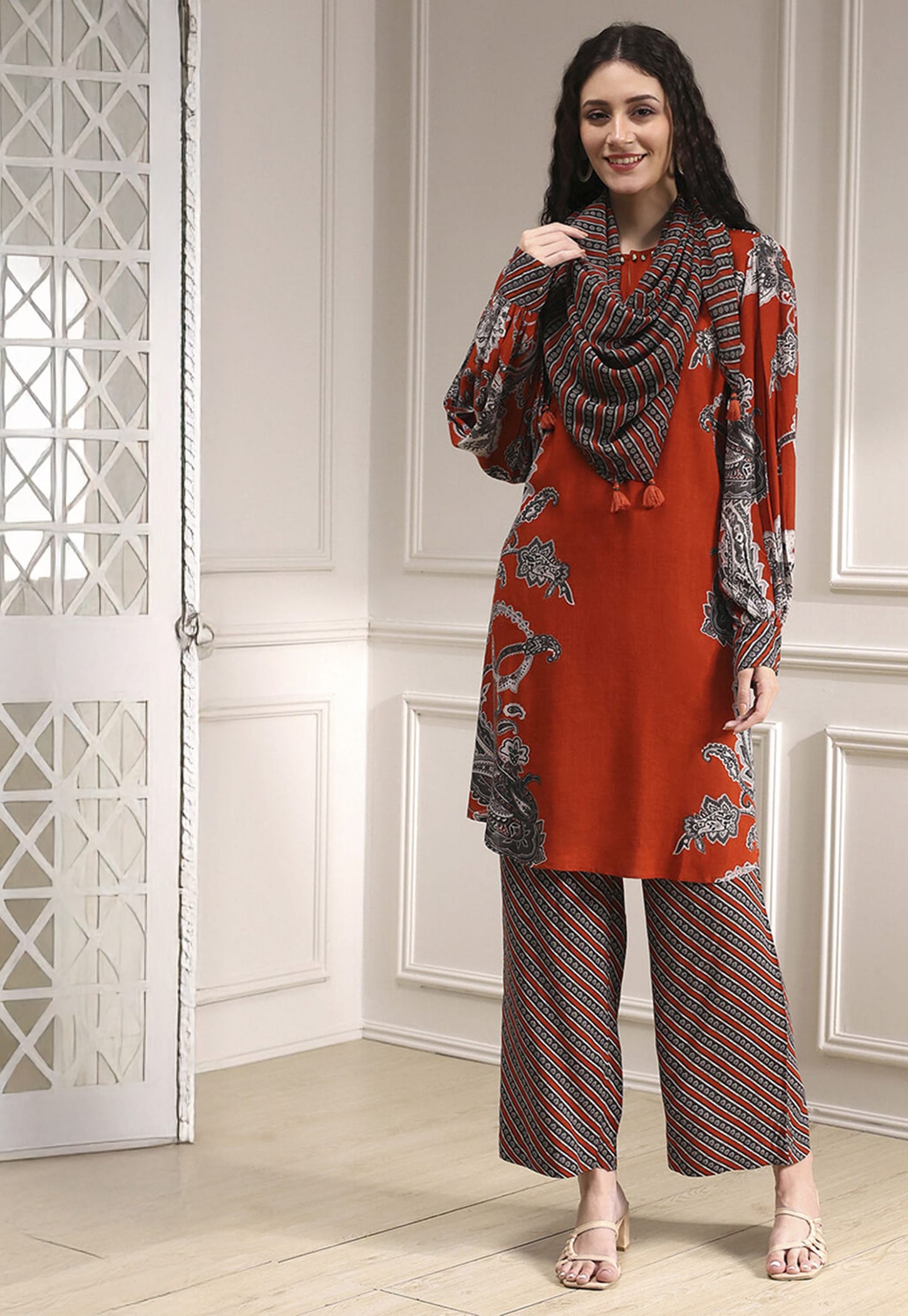 BIBA Printed A-Line Kurta Set-picture-19