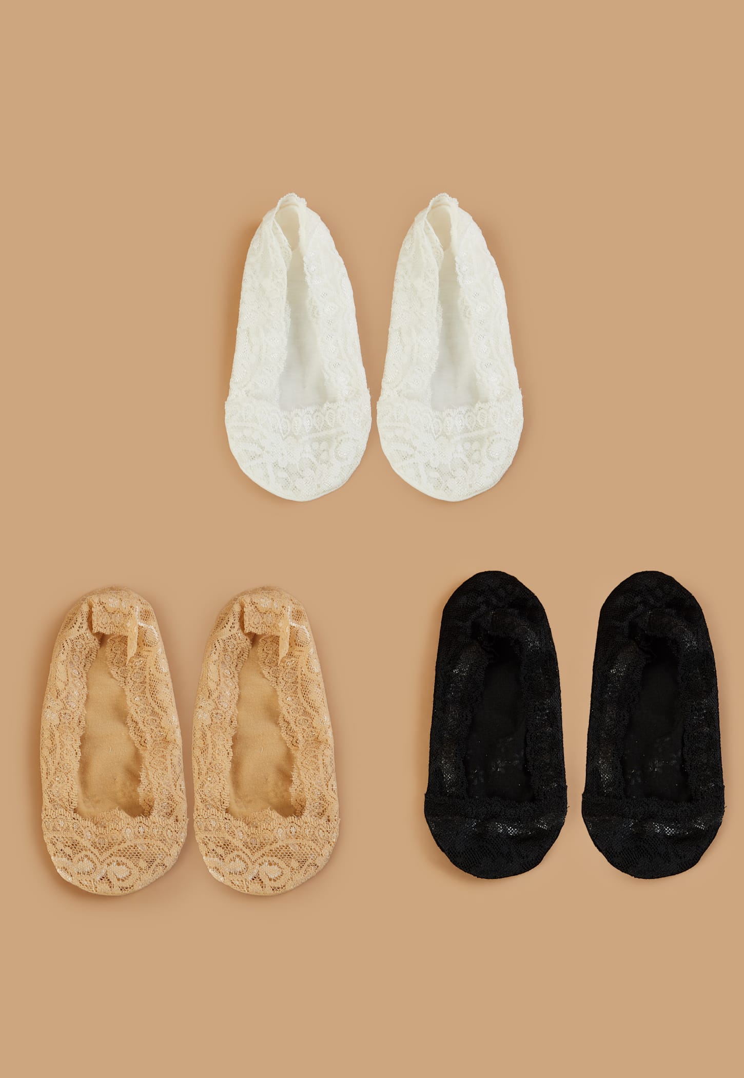GINGER Lace No Show Socks - Pack of 3-picture-37