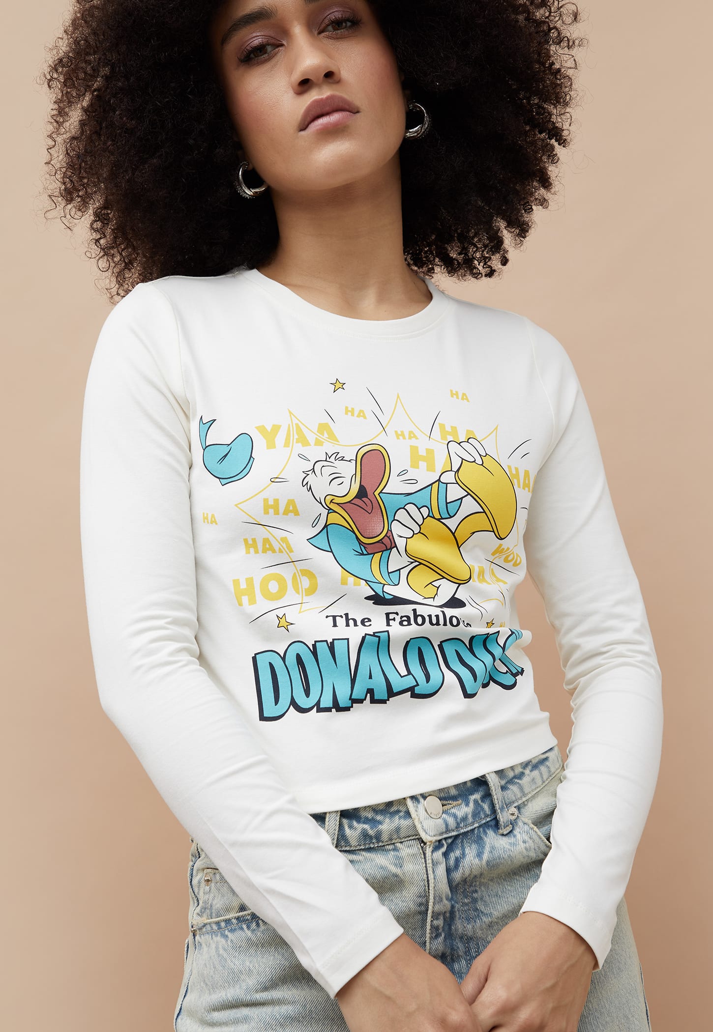 GINGER Donald Duck Print T-shirt-picture-31