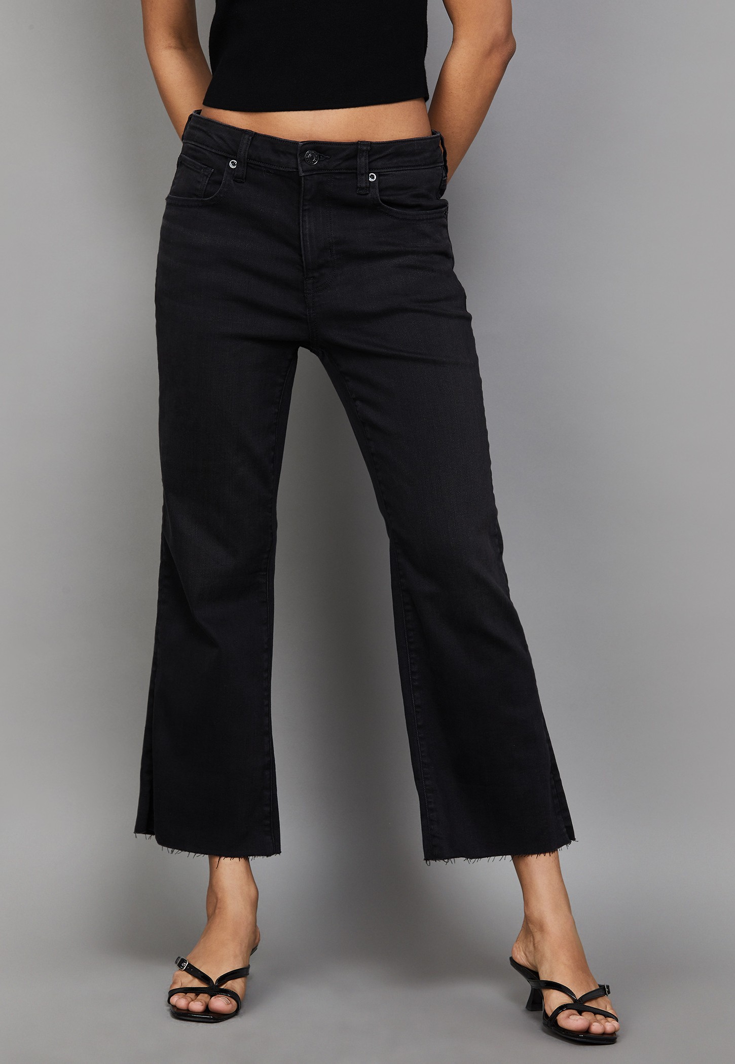 AMERICAN EAGLE Solid Flared Jeans-picture-12