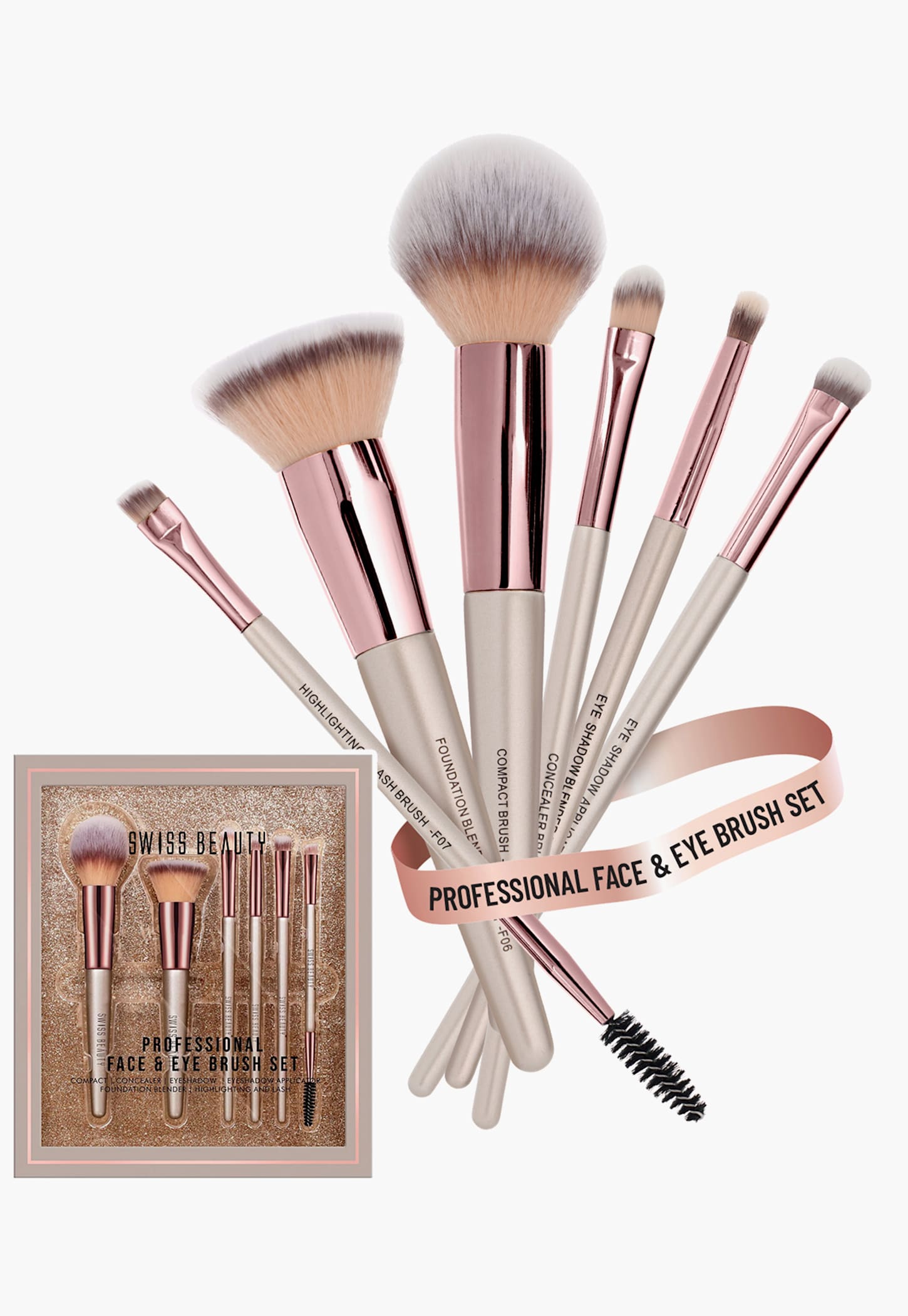 SWISS BEAUTY Professional Face & Eye Brush Set - SB-F01-picture-50