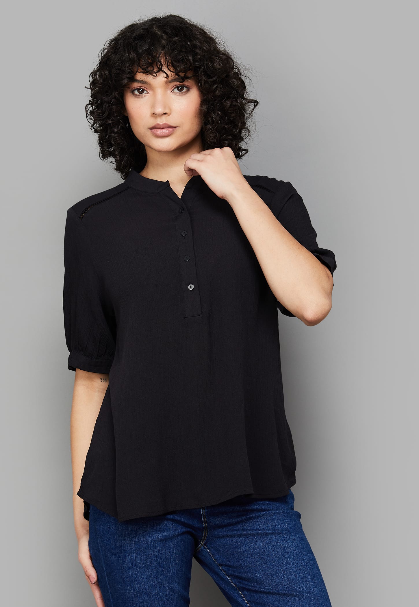 RAREISM Solid Shirt Style Top-picture-13