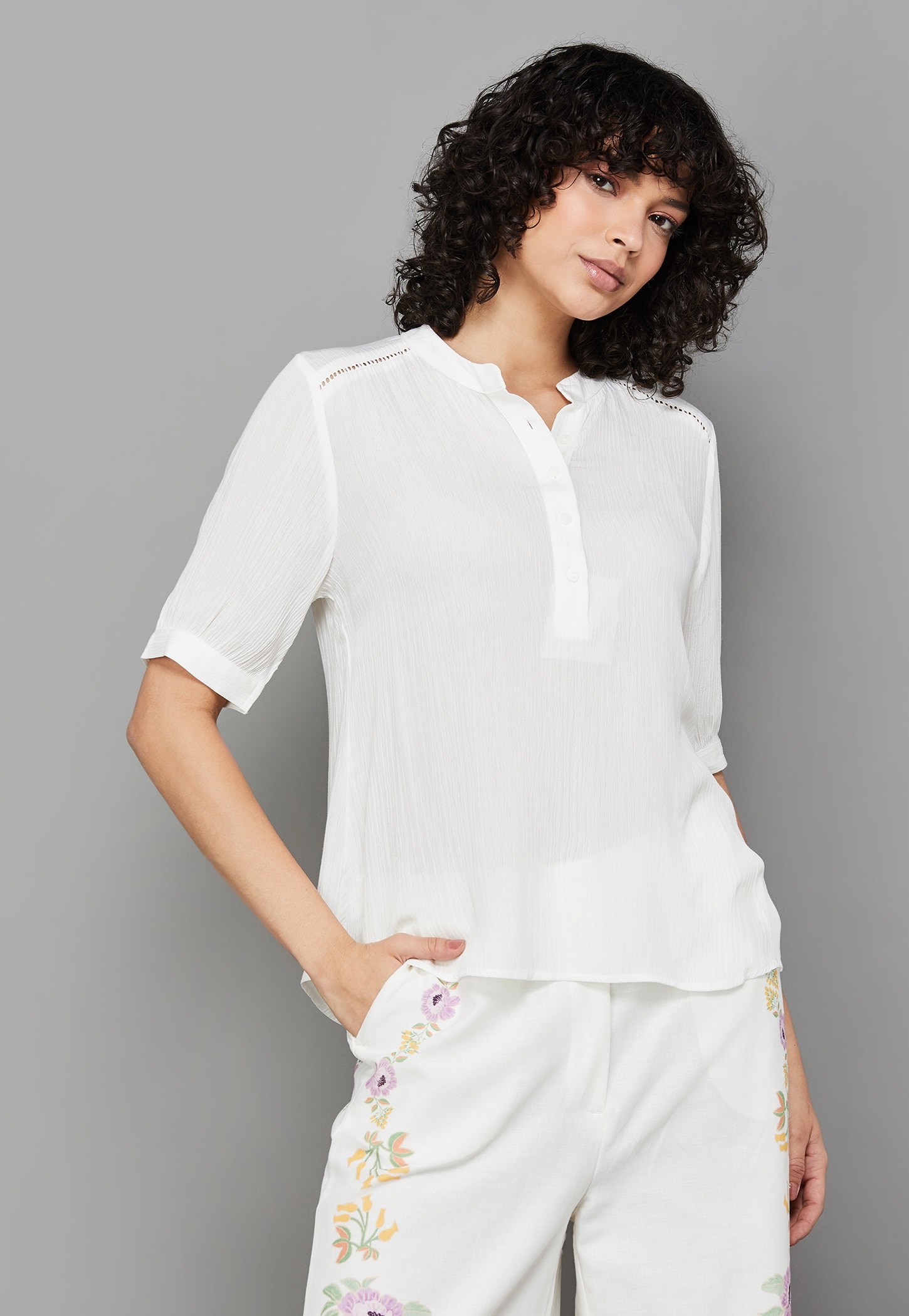 RAREISM Solid Shirt Style Top-picture-40
