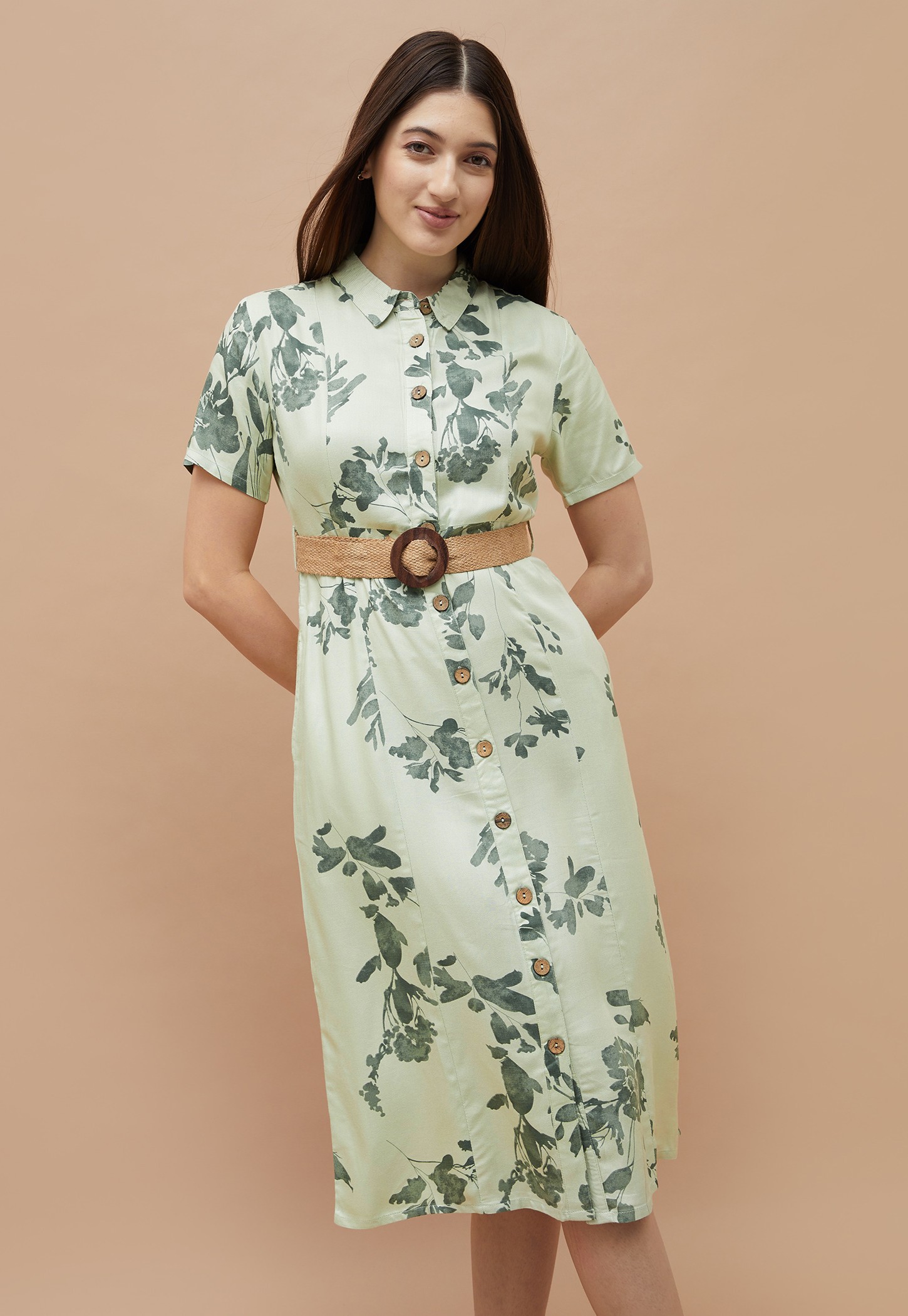 FAME FOREVER Floral Print Shirt Dress-picture-54