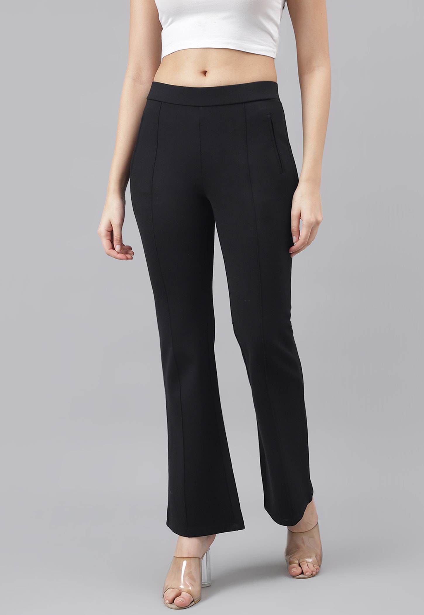 LATIN QUARTERS Solid Flared Trousers-picture-31