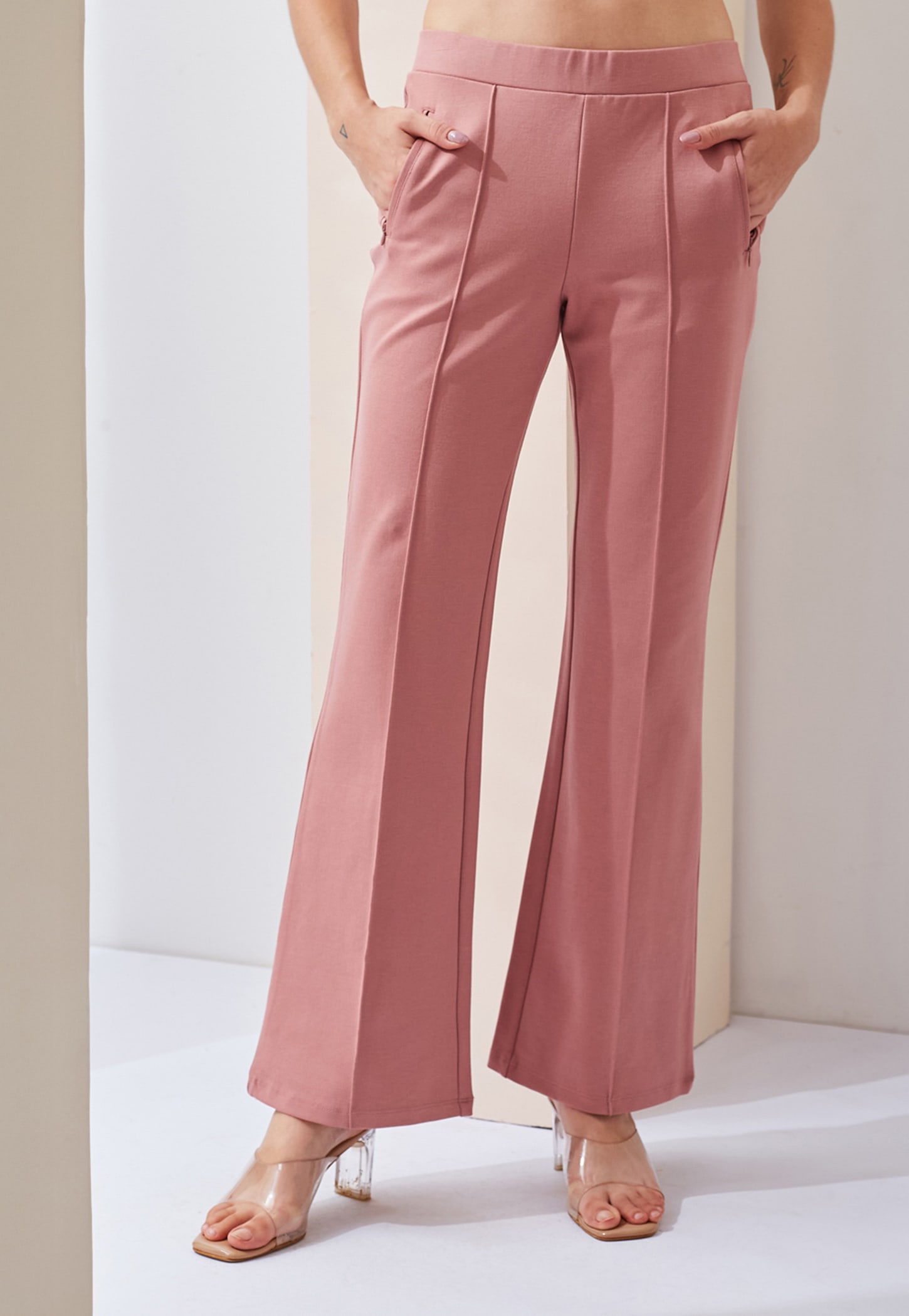 LATIN QUARTERS Solid Flared Trousers-picture-34