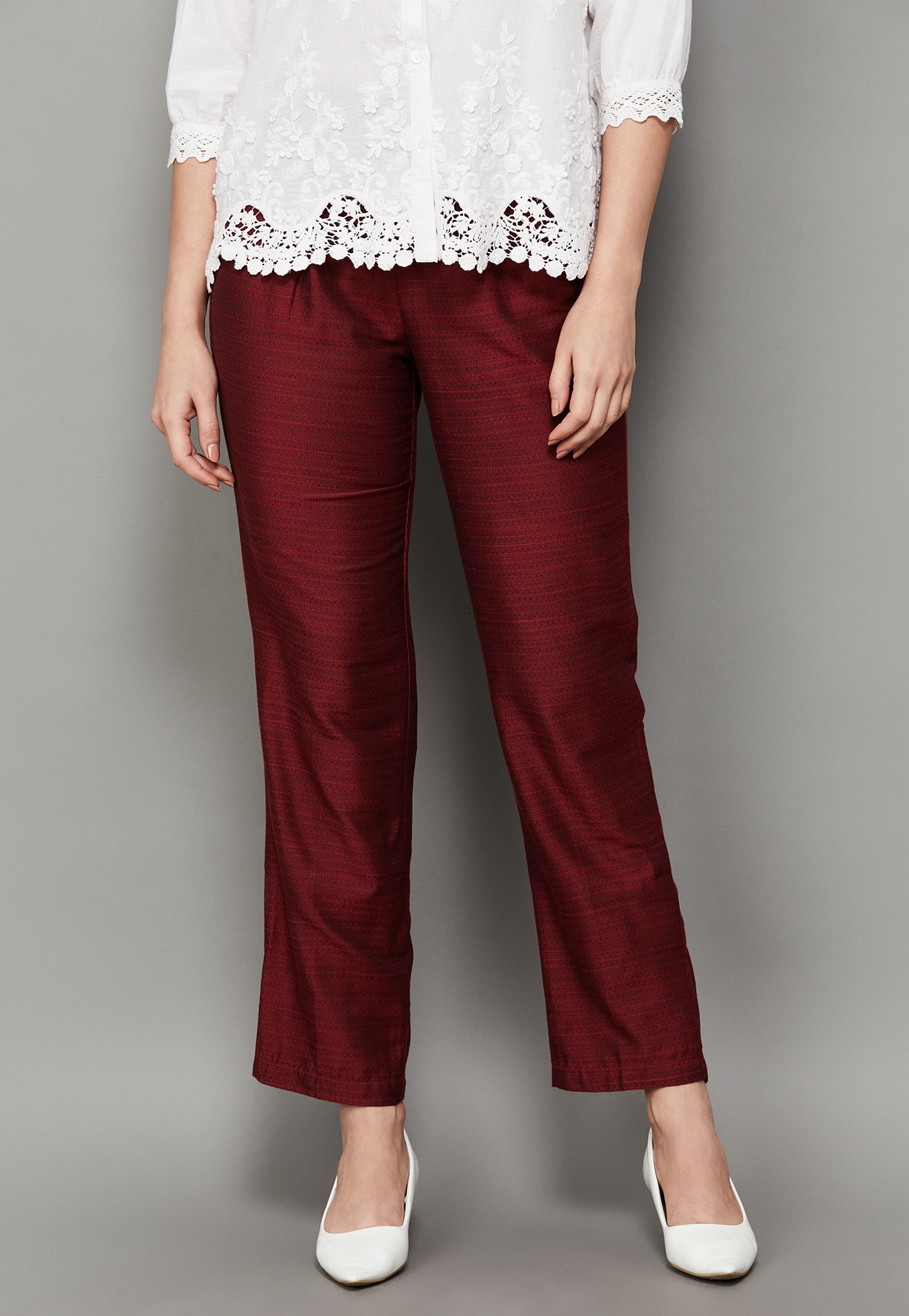 SPAN Woven Design Straight Pants-picture-19