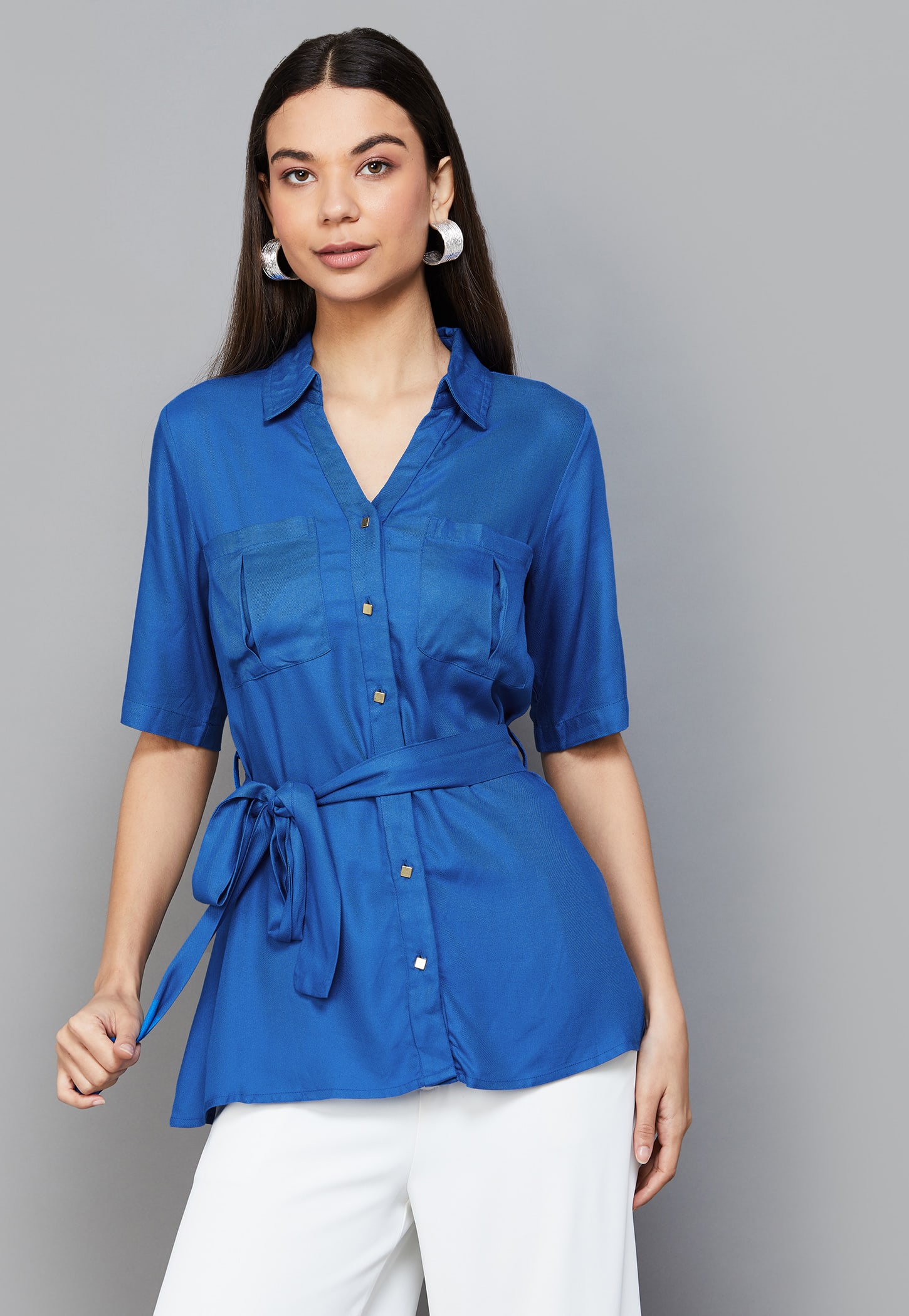 AND Solid Shirt with Belt-picture-31