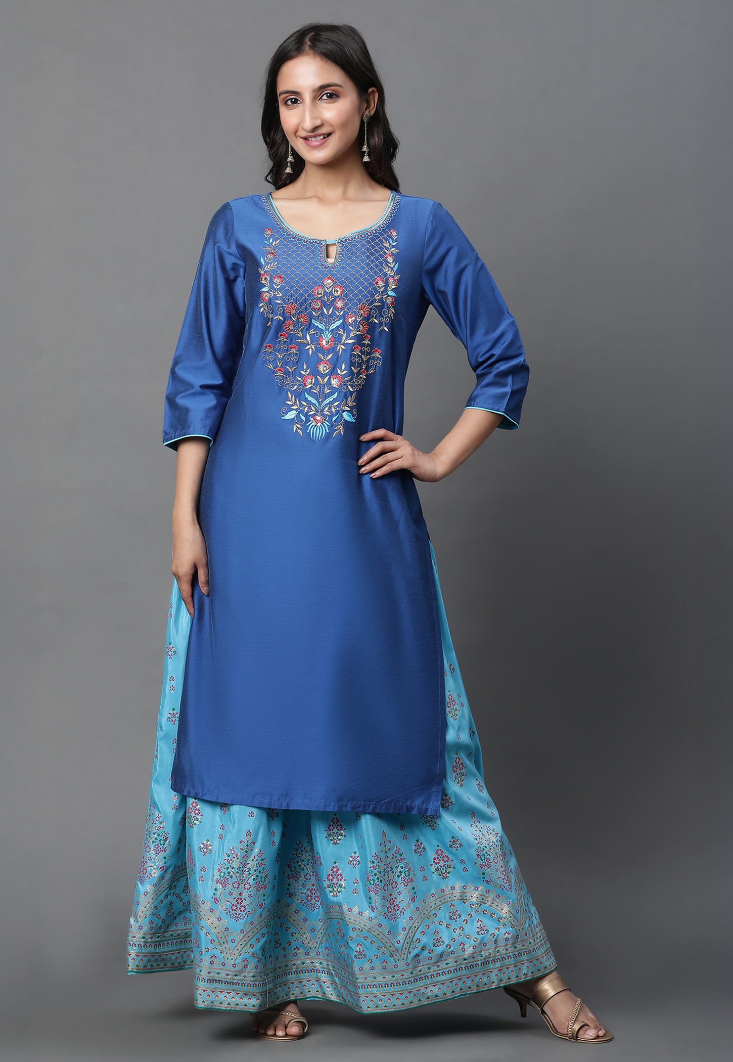 AURELIA Embroidered Straight Kurta-image-28