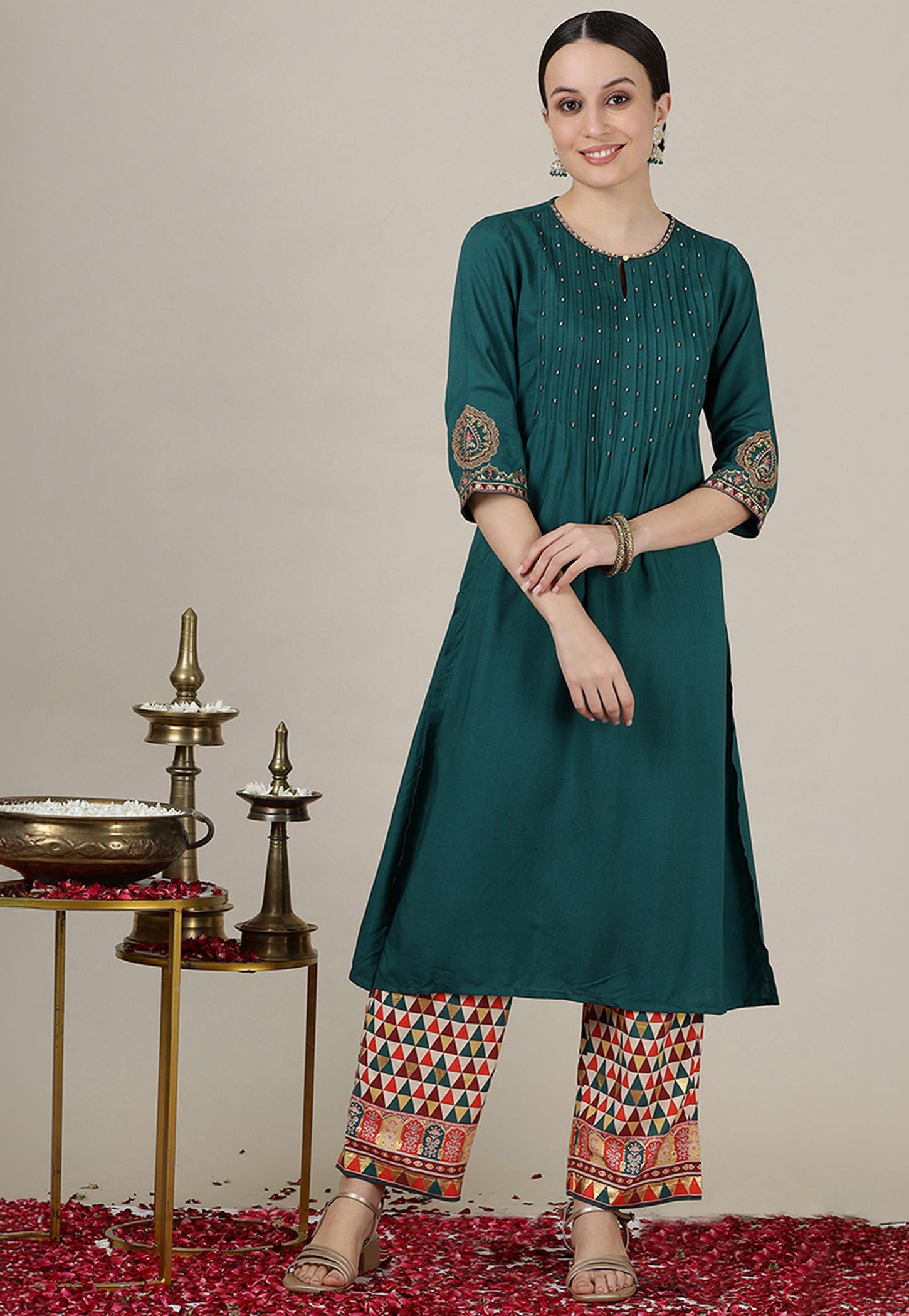 AURELIA Embellished A-Line Kurta-image-41