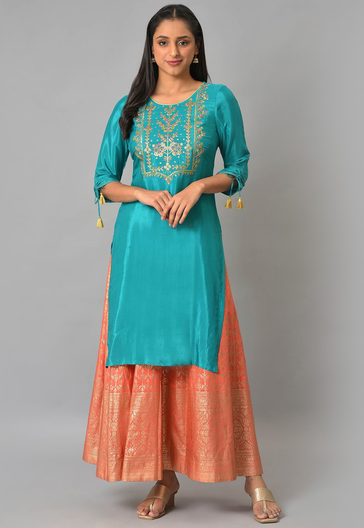 AURELIA Embroidered Straight Kurta-image-34