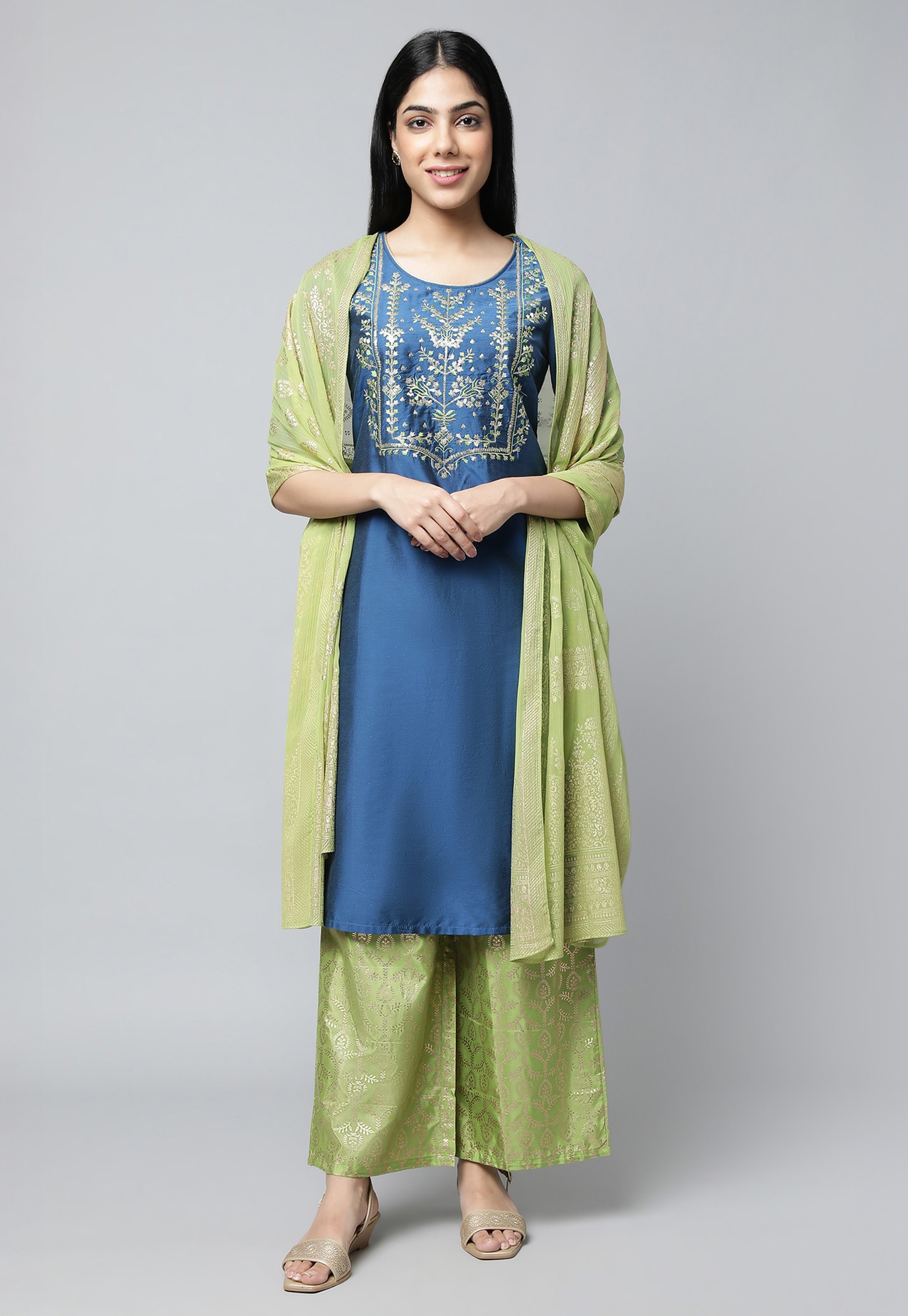 AURELIA Yoke Embroidered Straight Kurta-picture-31