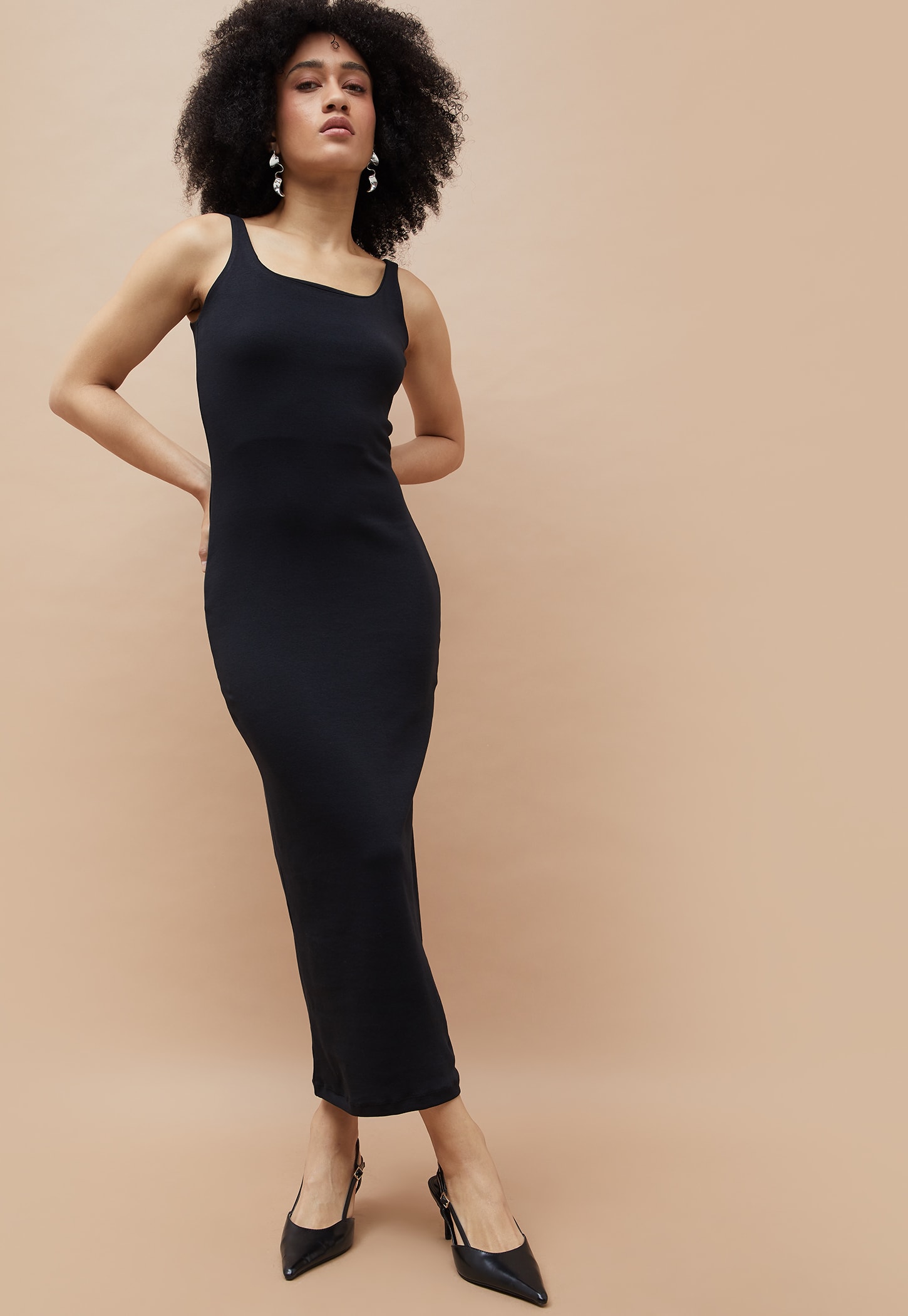 GINGER Solid Bodycon Midi Dress-picture-23