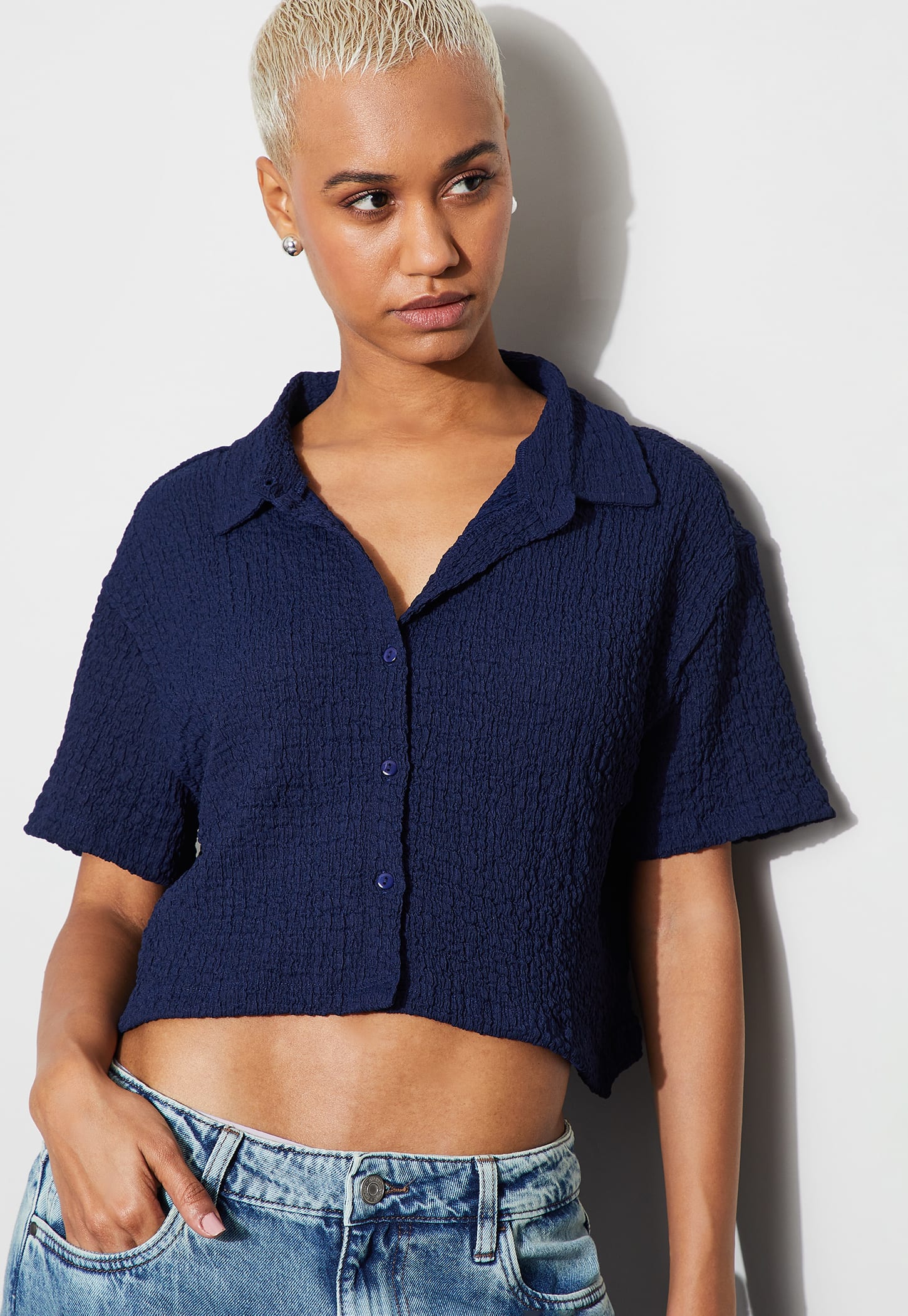 GINGER Textured Crop Shirt-picture-29