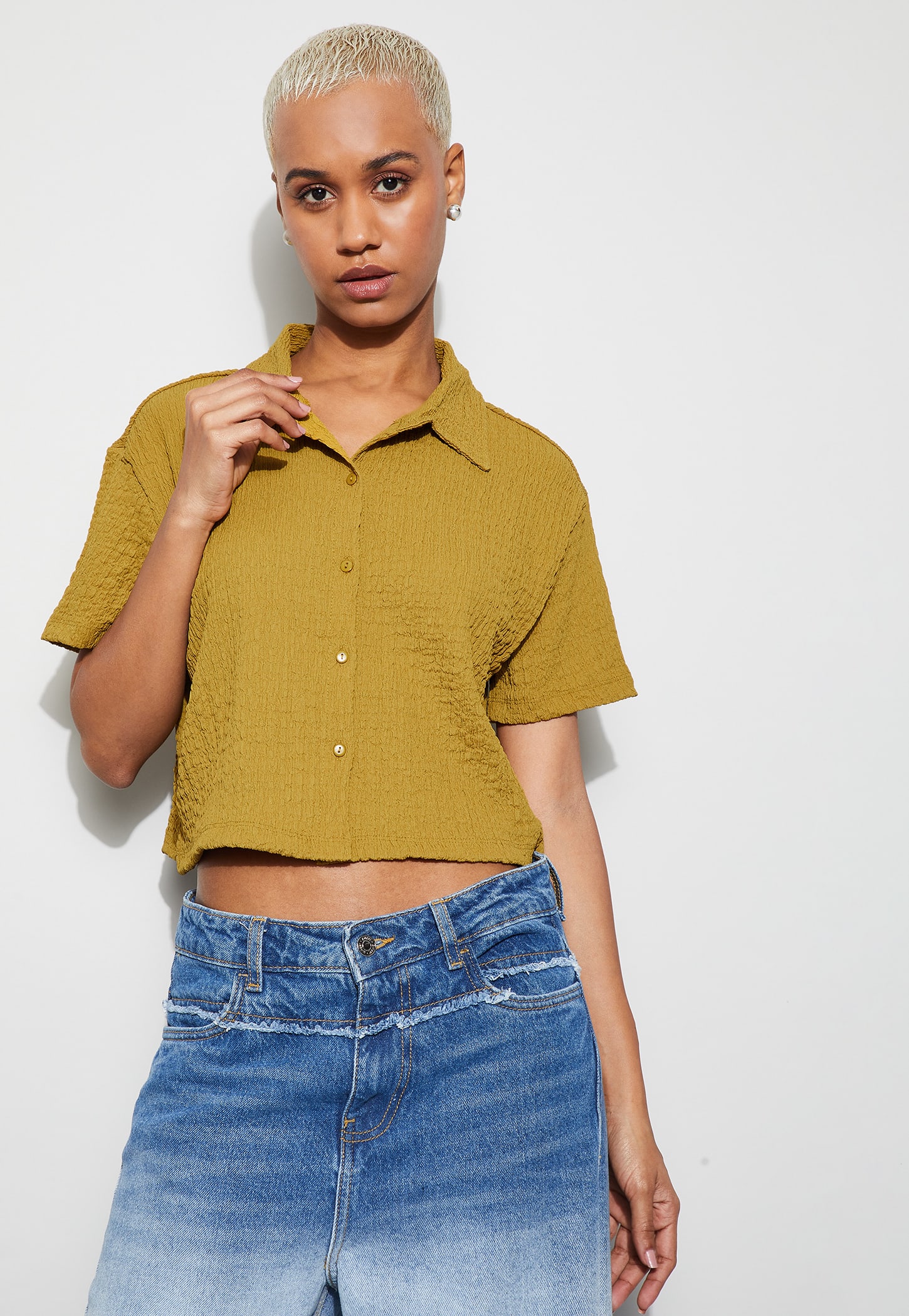 GINGER Textured Crop Shirt-picture-30