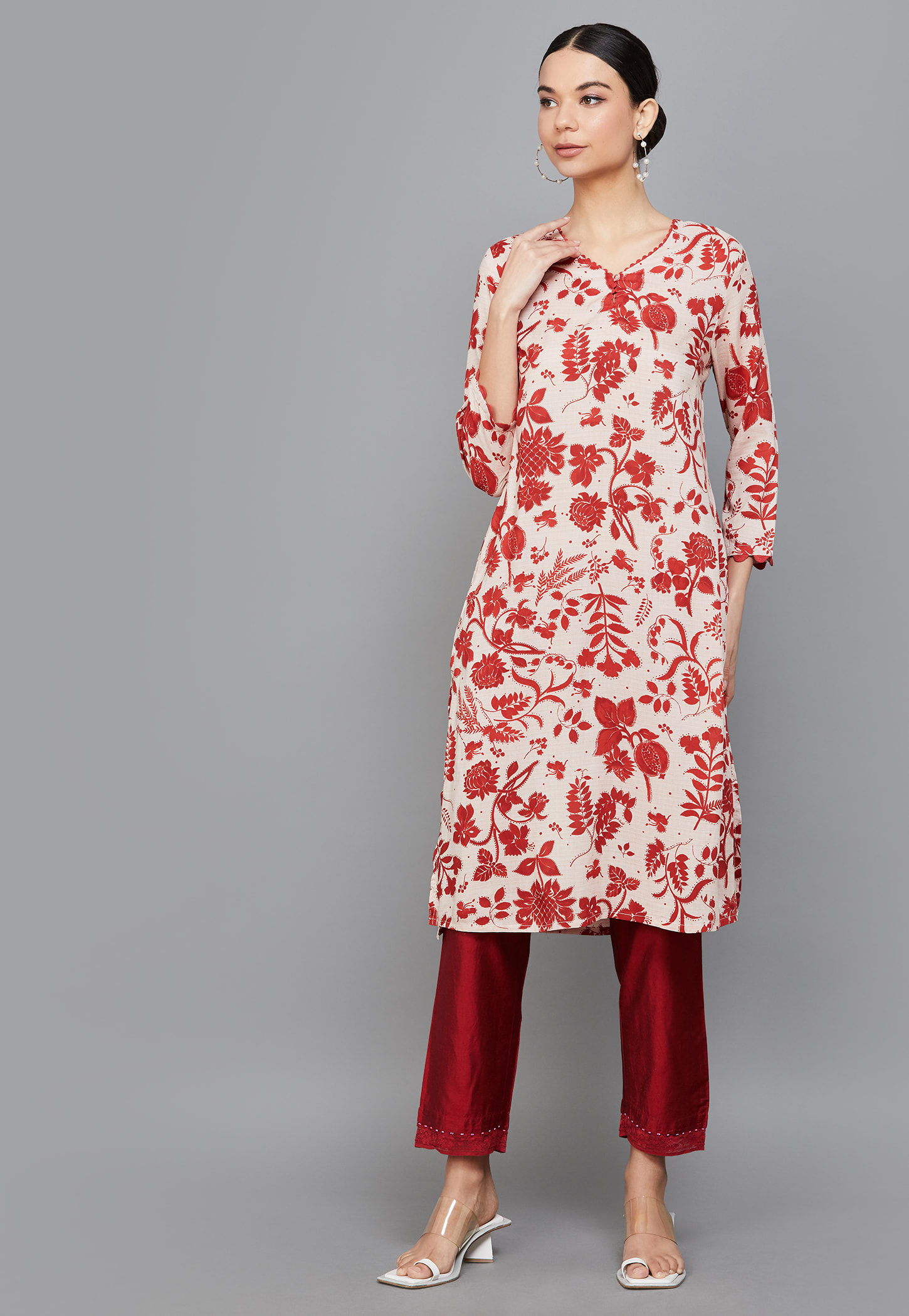 W Floral Print Straight Kurta-picture-21