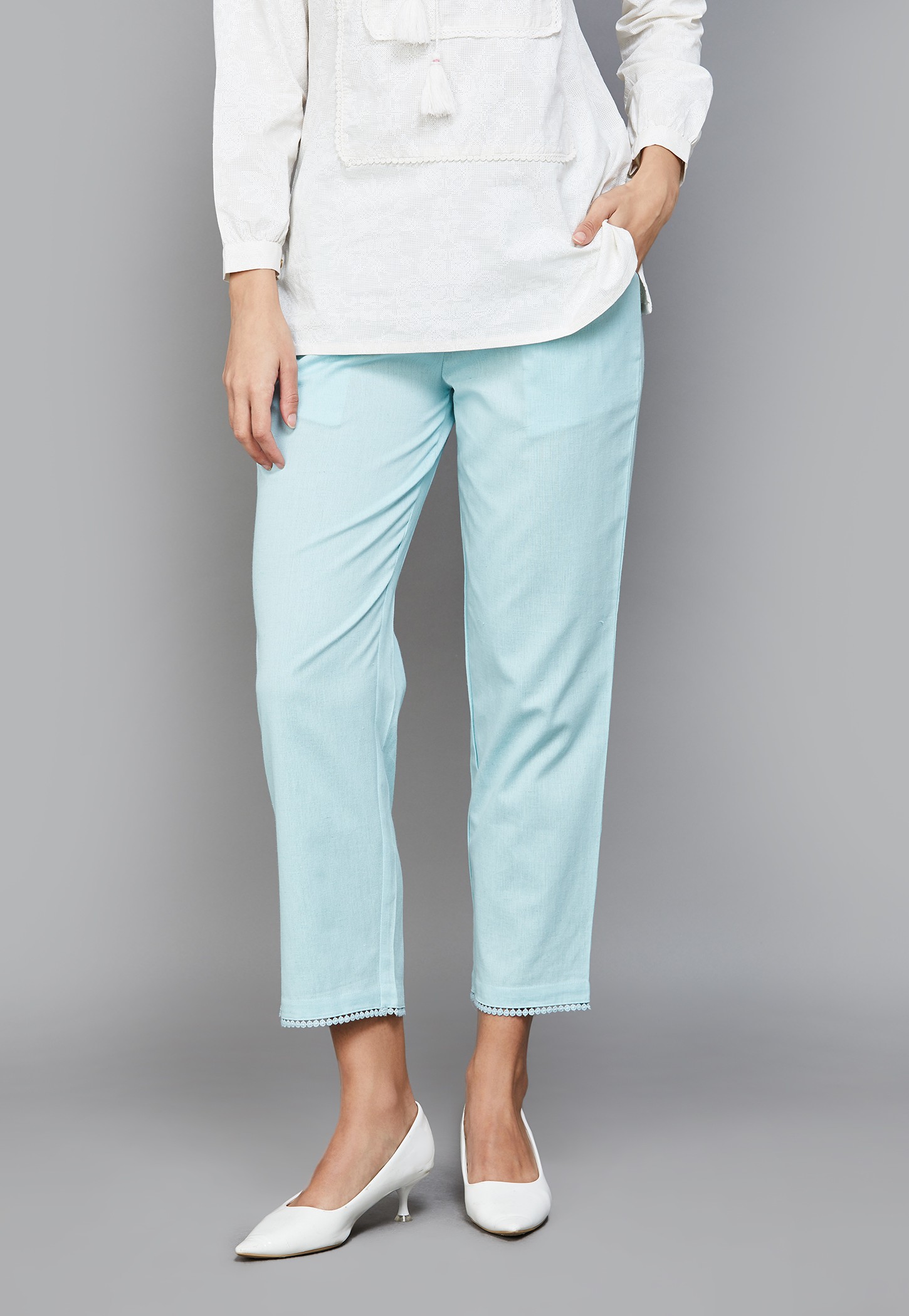 W Textured Straight Pants-image-33