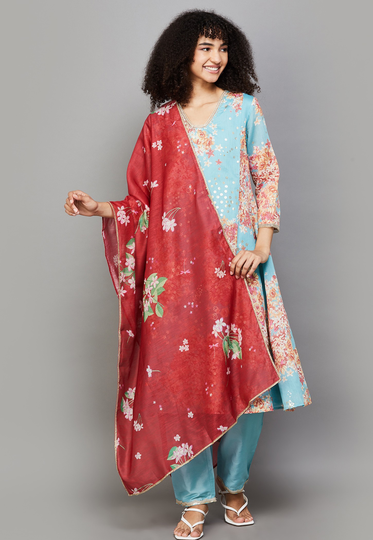 W Floral Print Dupatta-image-10
