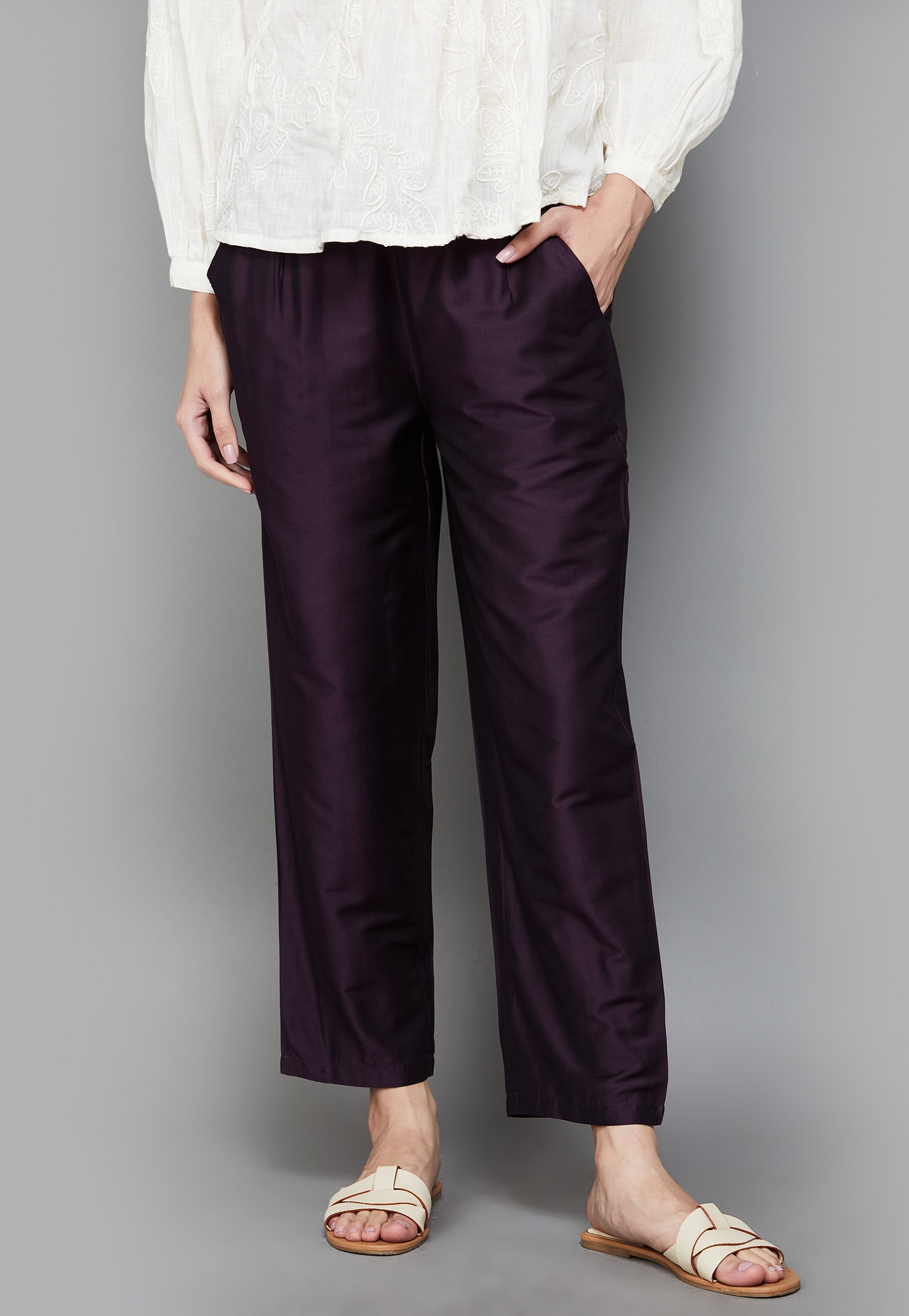 W Solid Straight Pants-picture-20