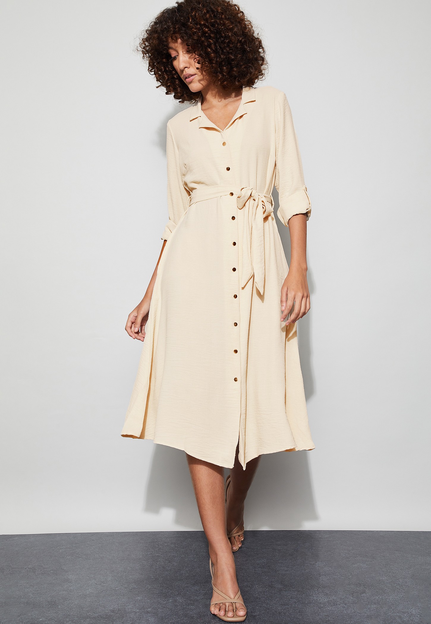 CODE Solid Shirt Dress-picture-35