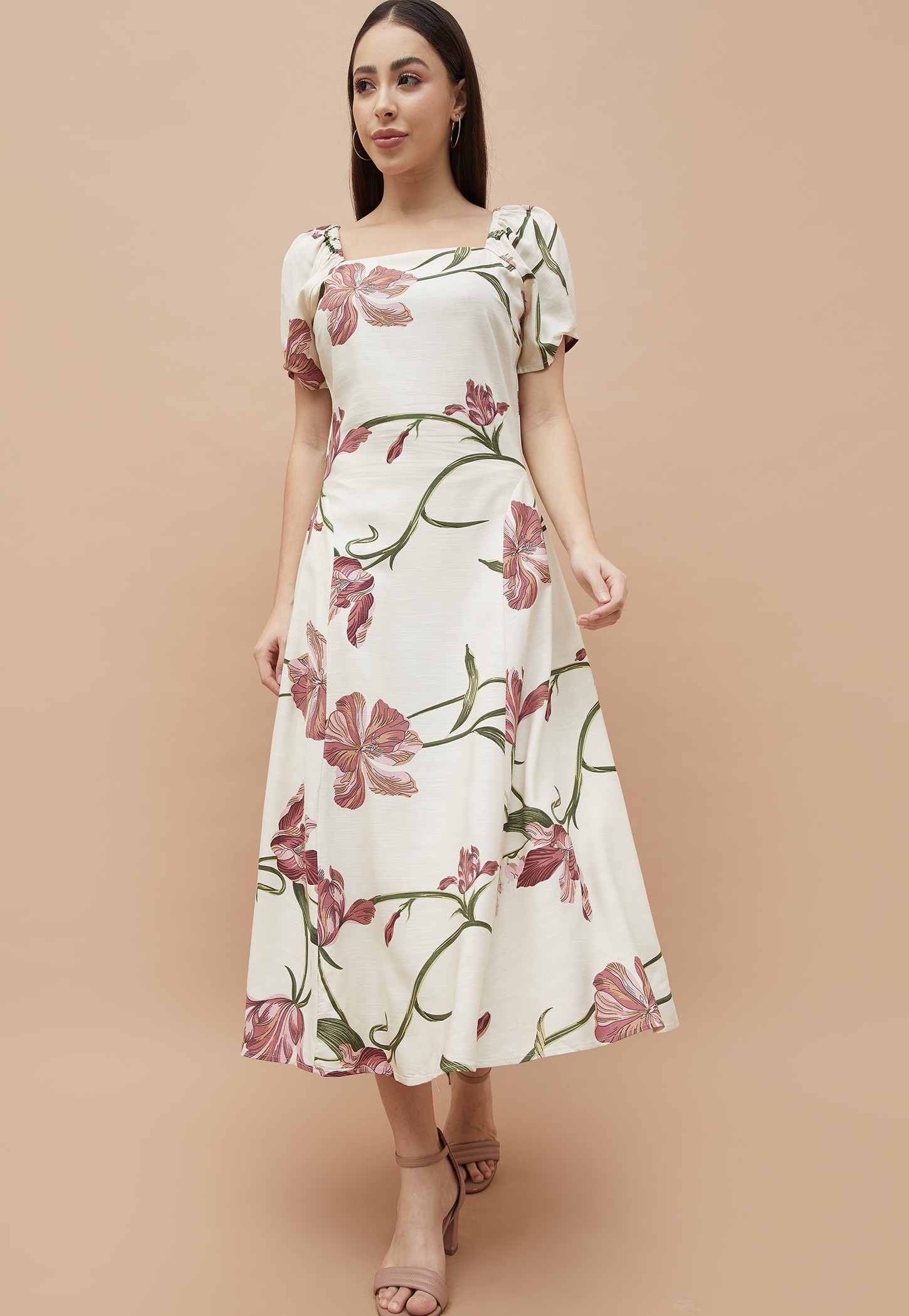 CODE Floral Print A-line Dress-picture-12