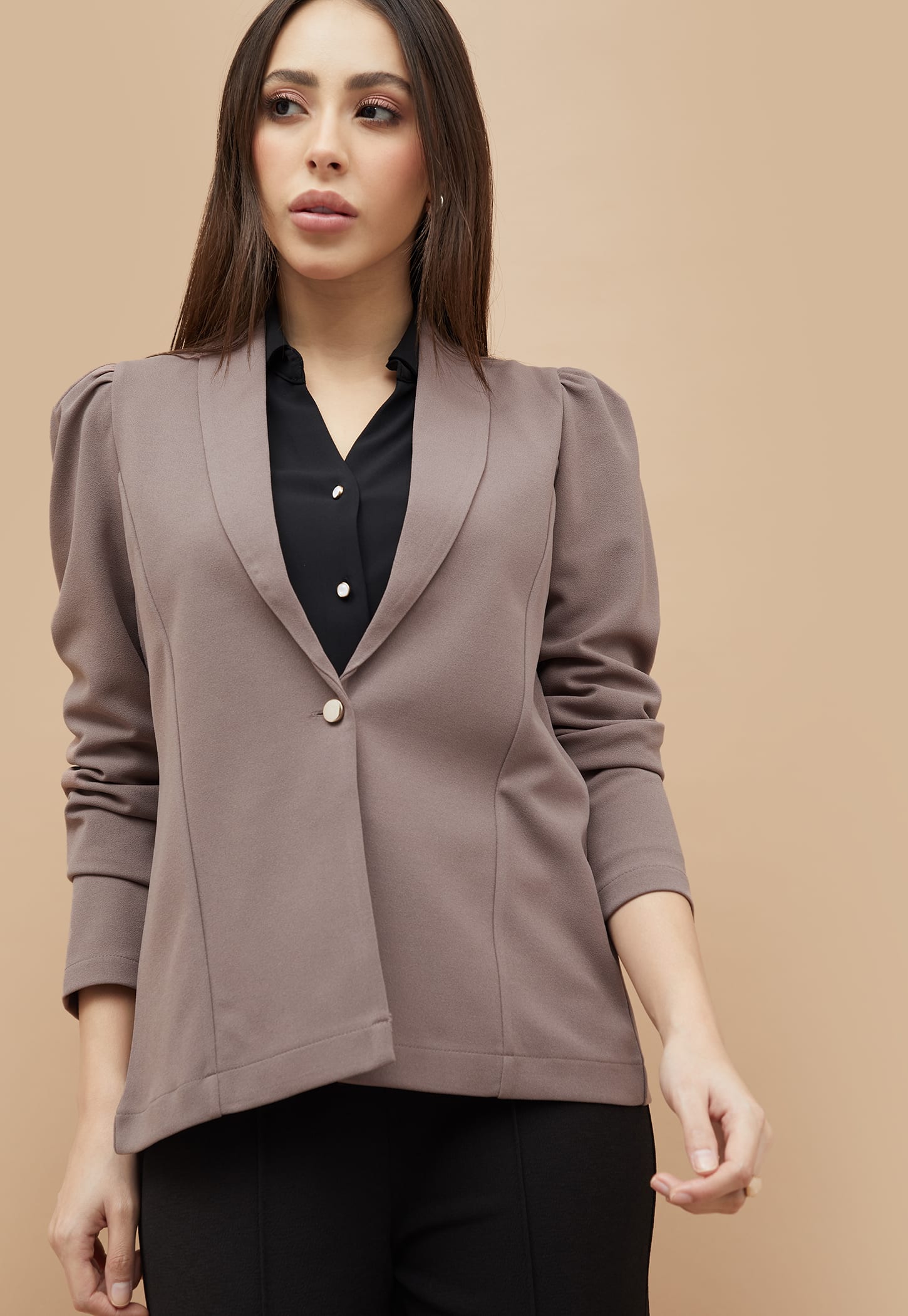 CODE Solid Single-Breasted Blazer-picture-23