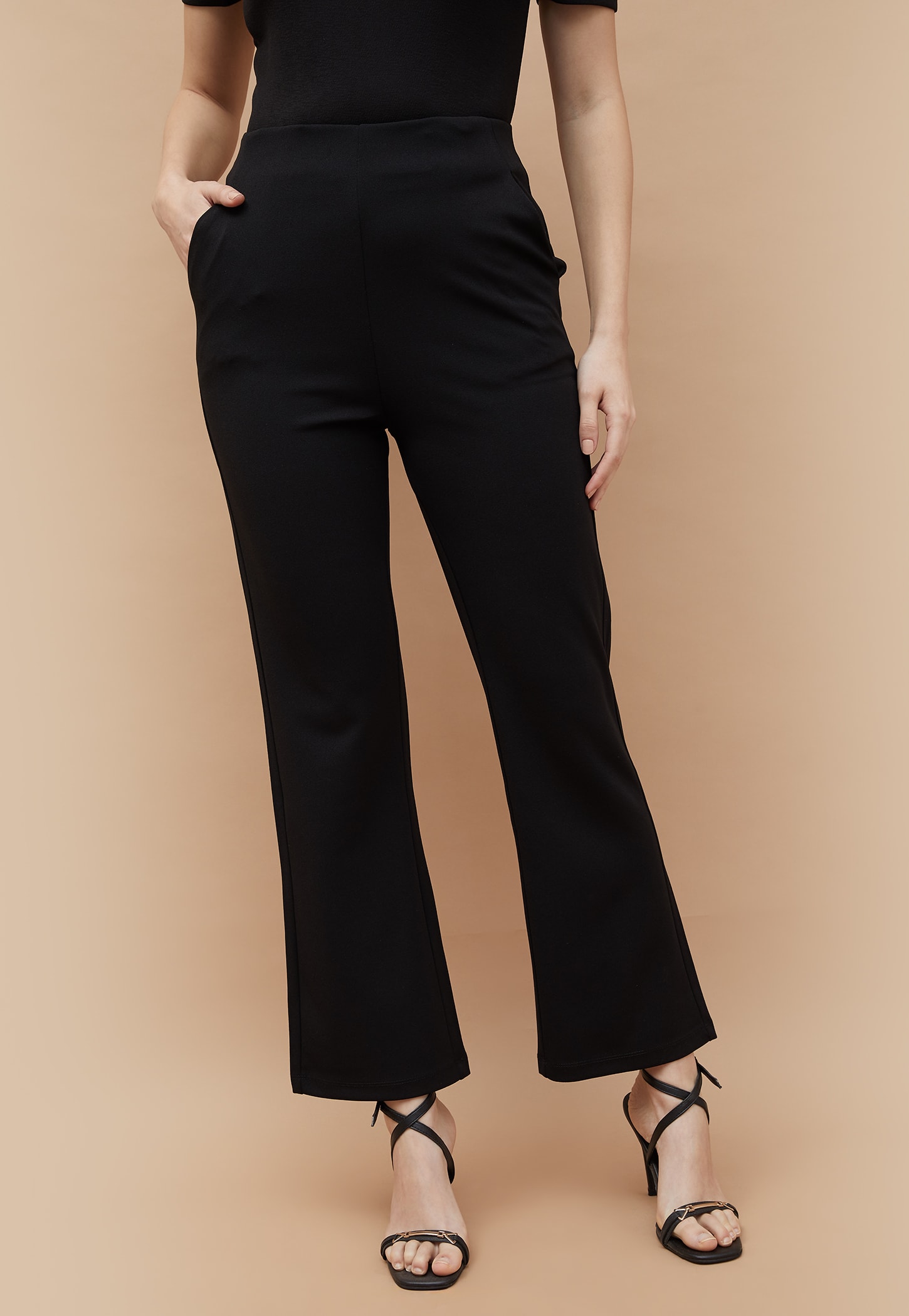 CODE Textured Bootcut Fit Trousers-picture-44