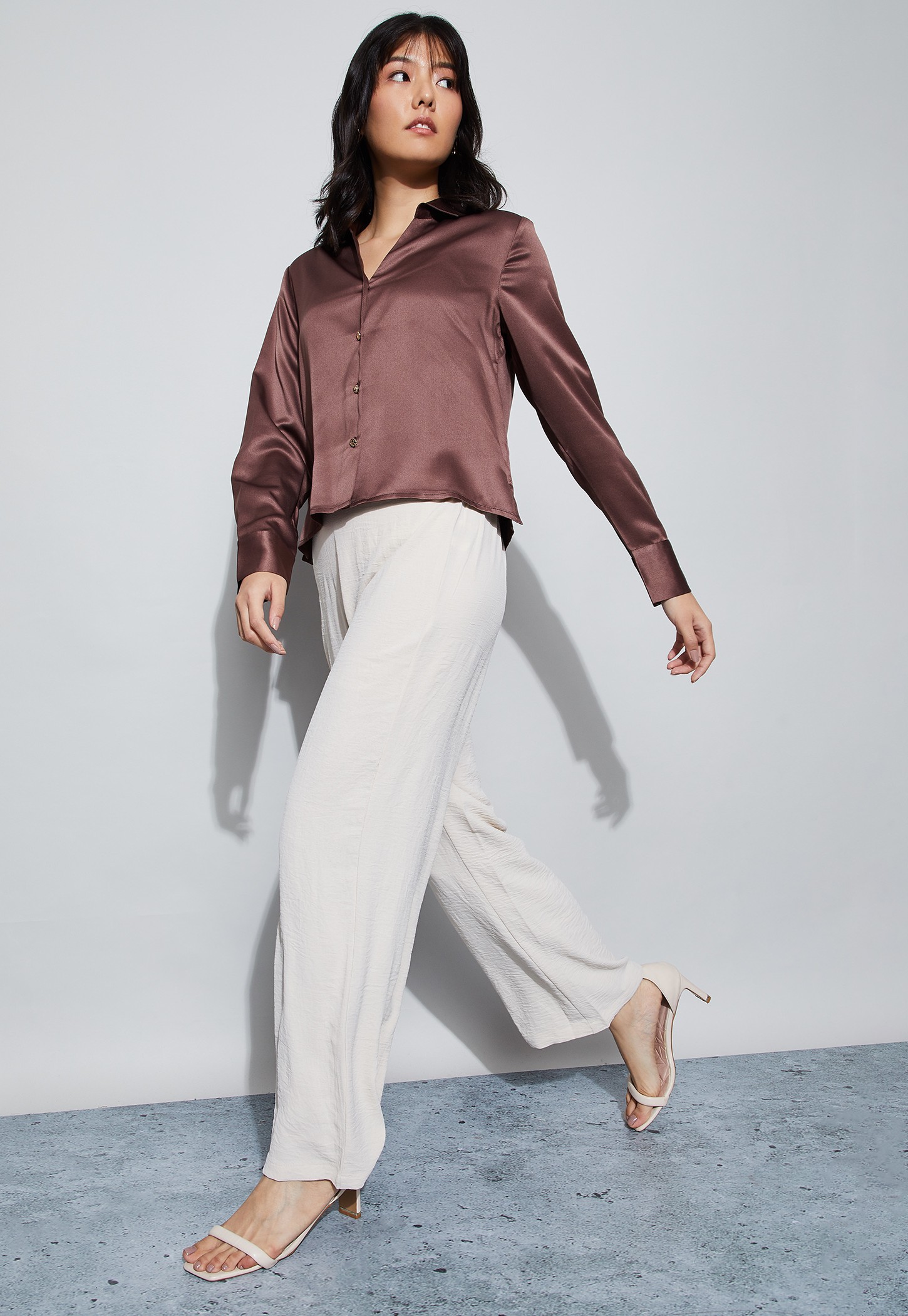 CODE Textured Wide-Leg Trousers-picture-16
