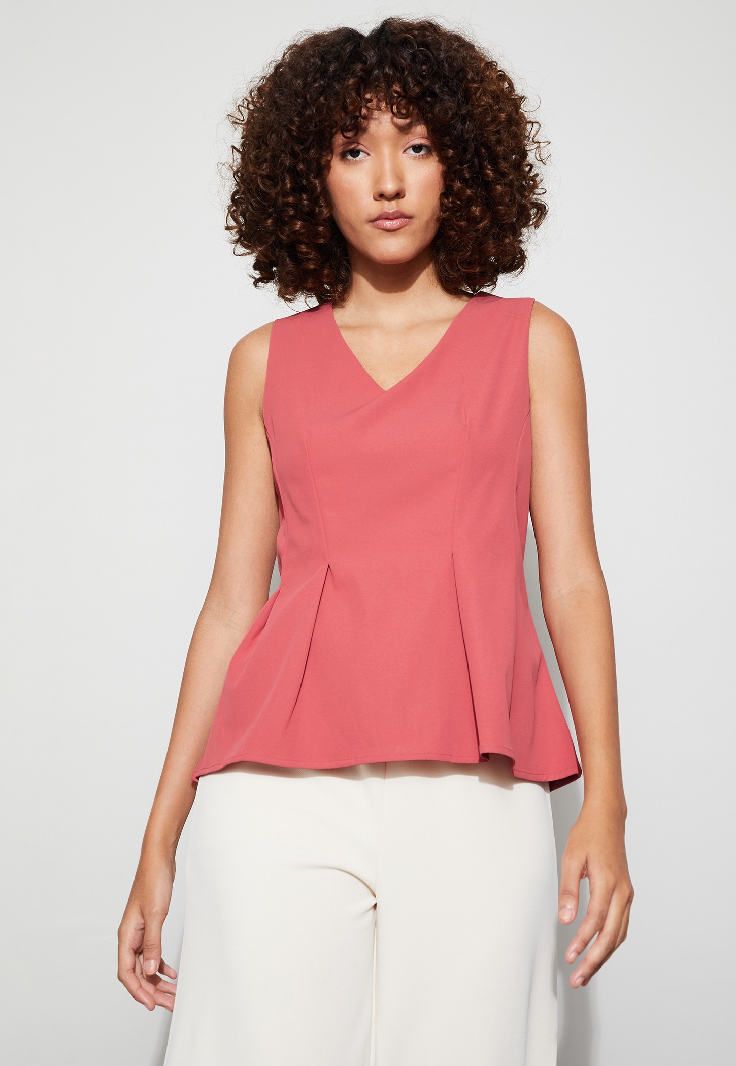 CODE Solid Peplum Top-picture-16