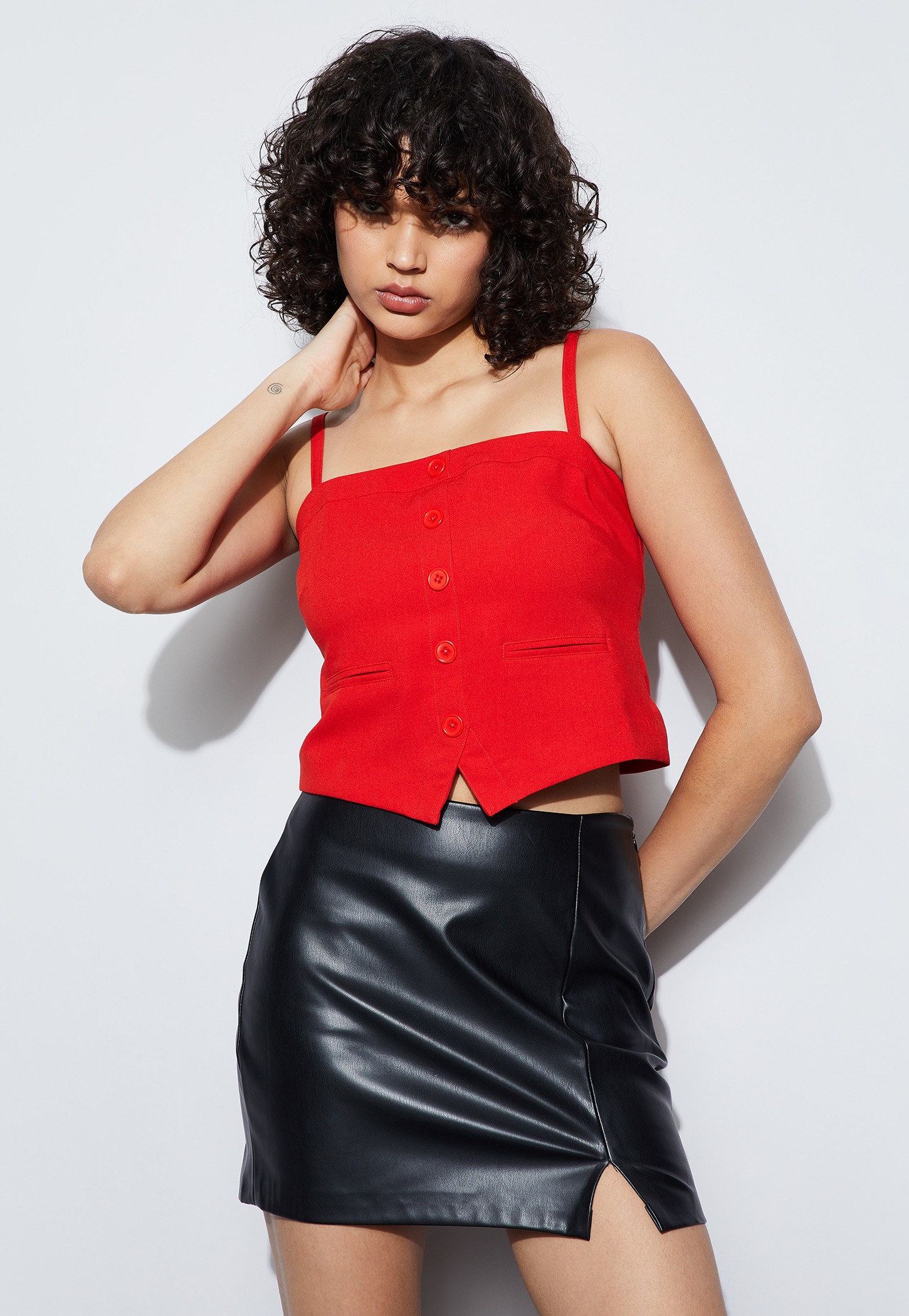 GINGER Solid Crop Top-picture-35