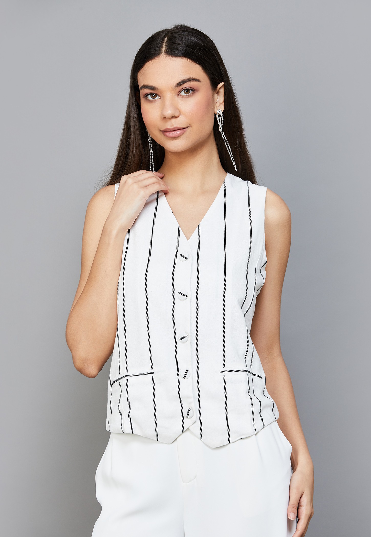 AND Striped Waistcoat Top-picture-46