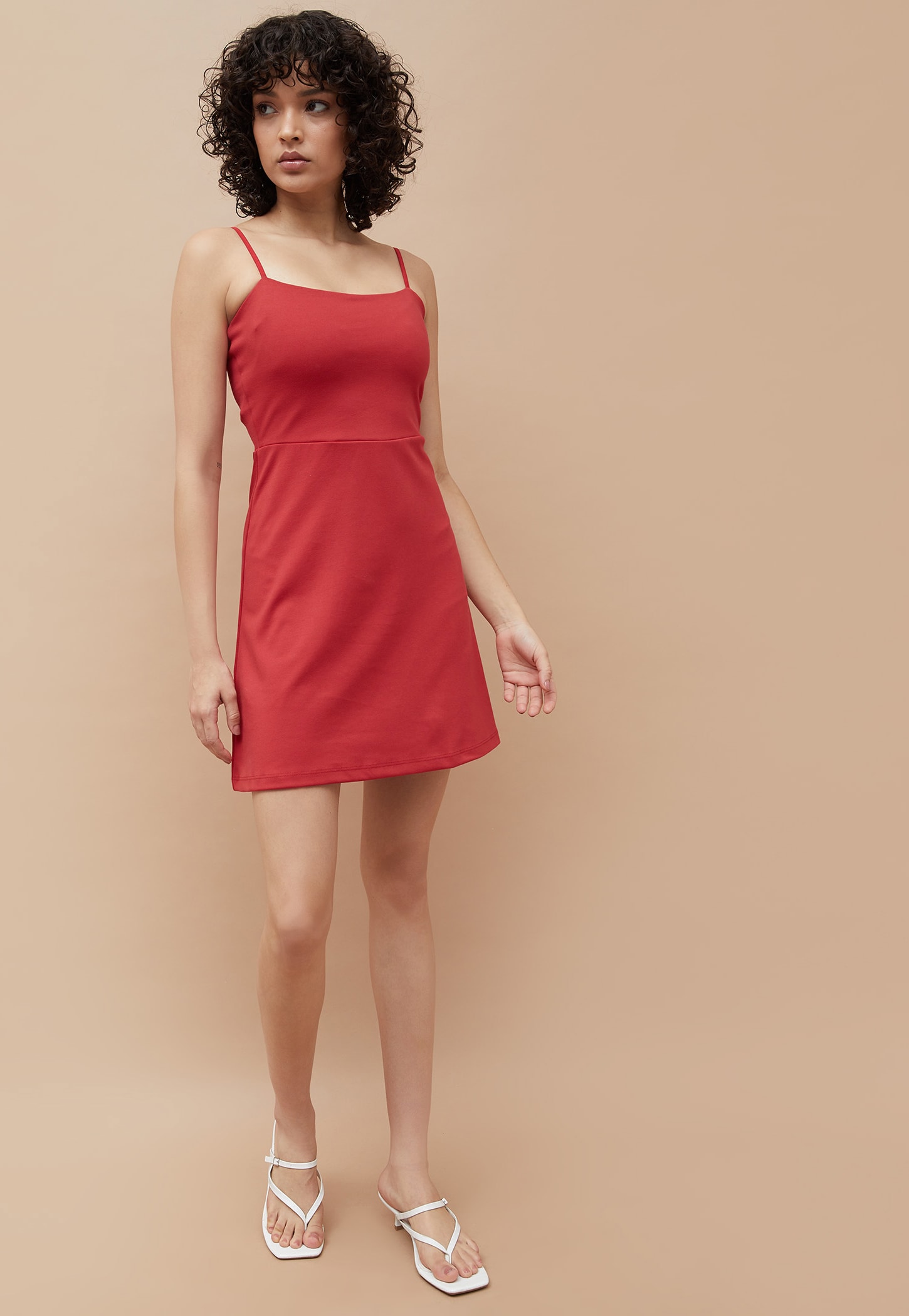 GINGER Solid Shift Mini Dress-picture-36