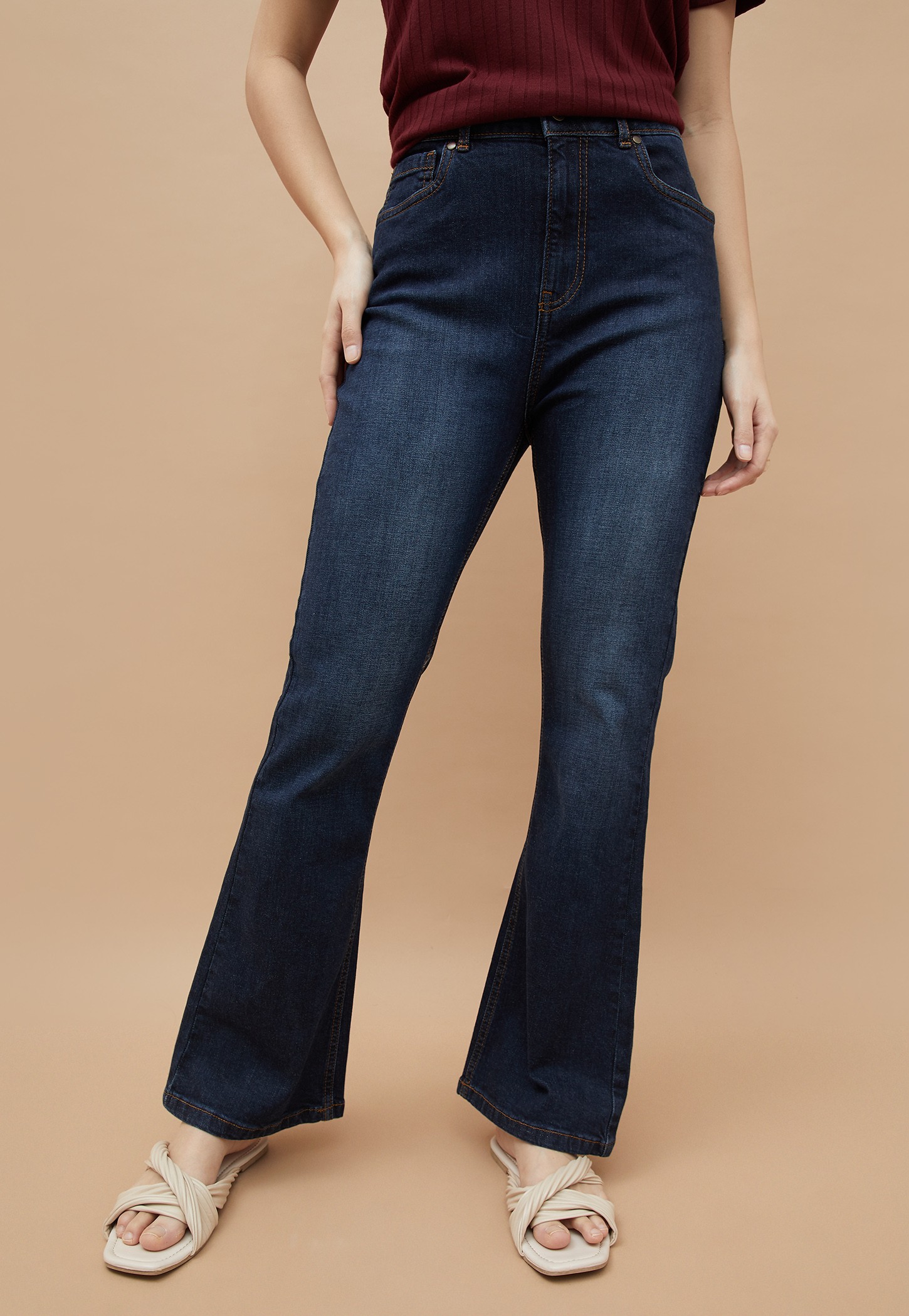 FAME FOREVER Solid Flared Jeans-picture-10