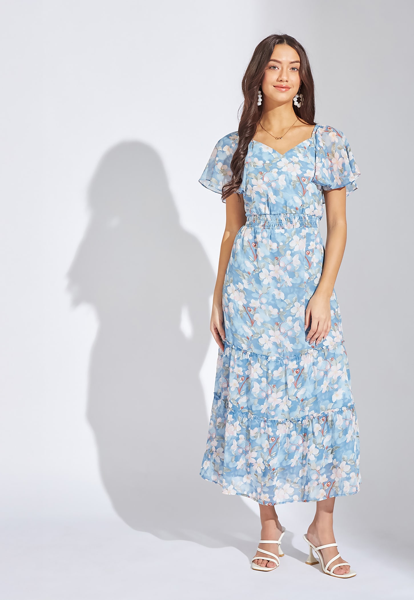 LATIN QUARTERS Floral Printed Tiered Midi Dress-picture-10