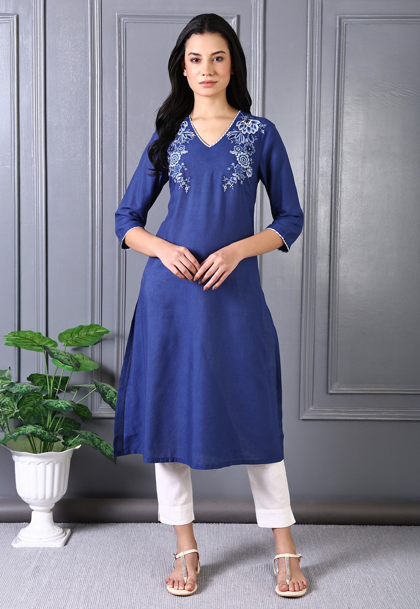 W Embroidered Straight Kurta-picture-31
