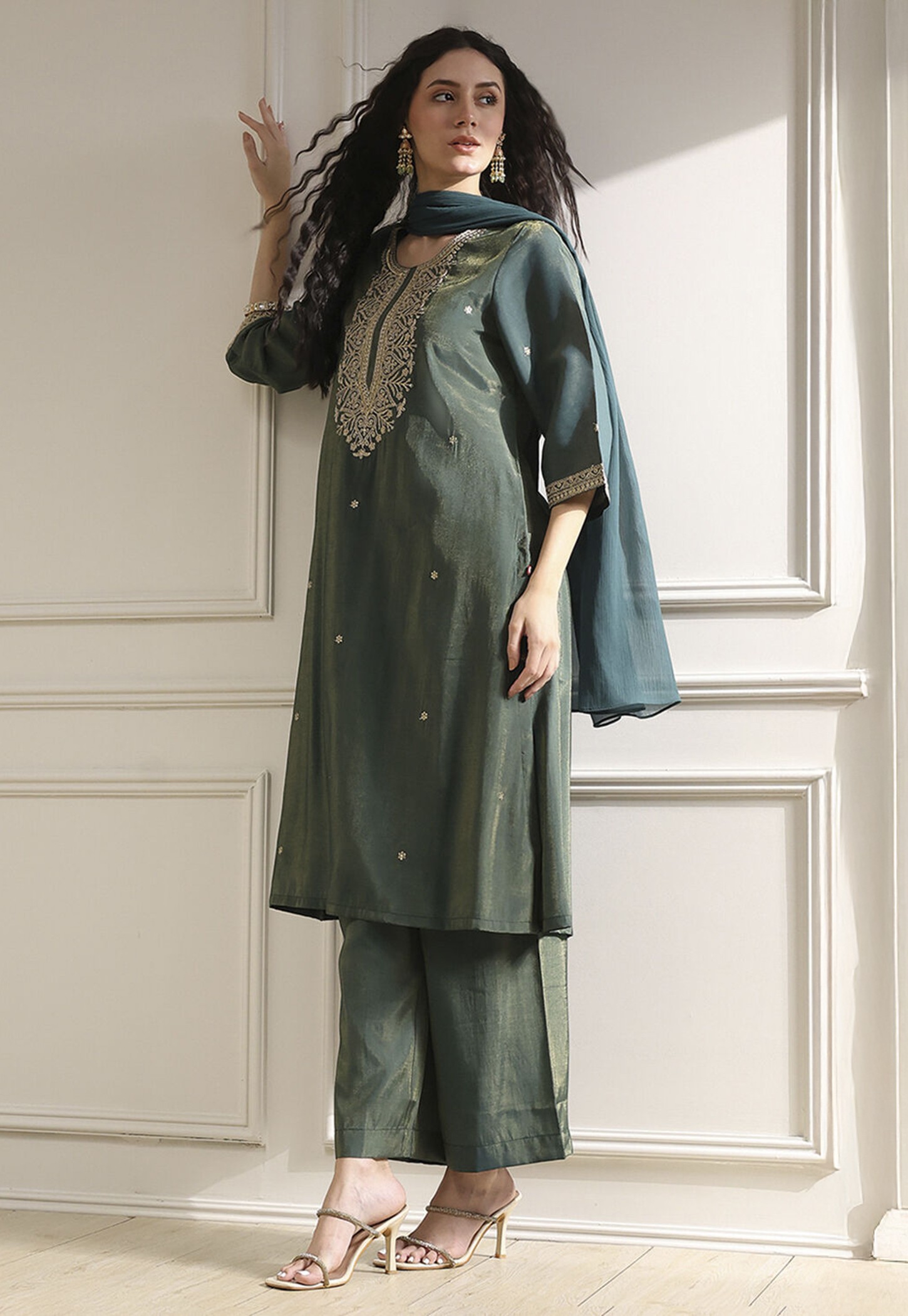BIBA Embroidered Straight Kurta Set-picture-28