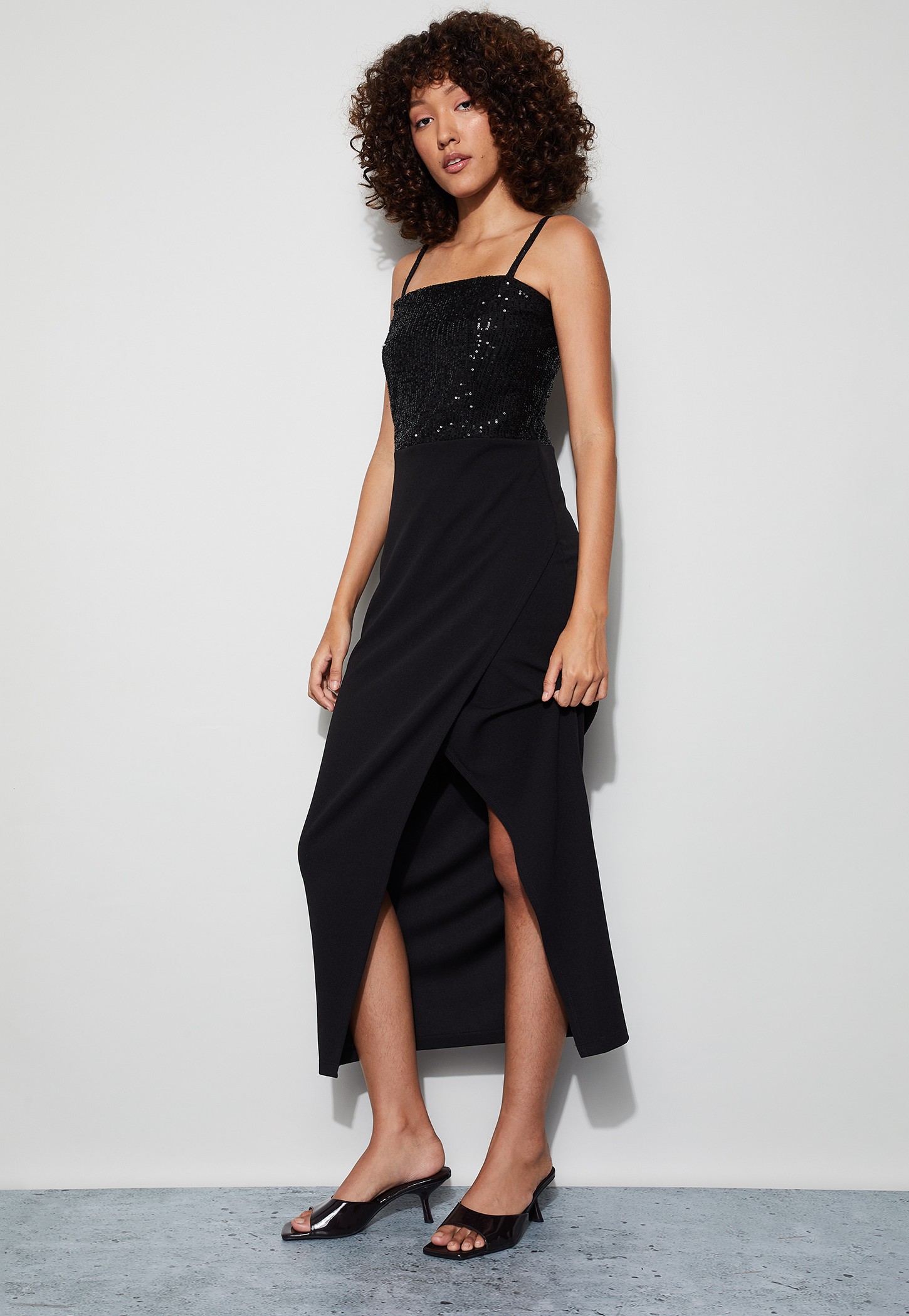 CODE Sequinned Spaghetti Strap Dress-picture-44