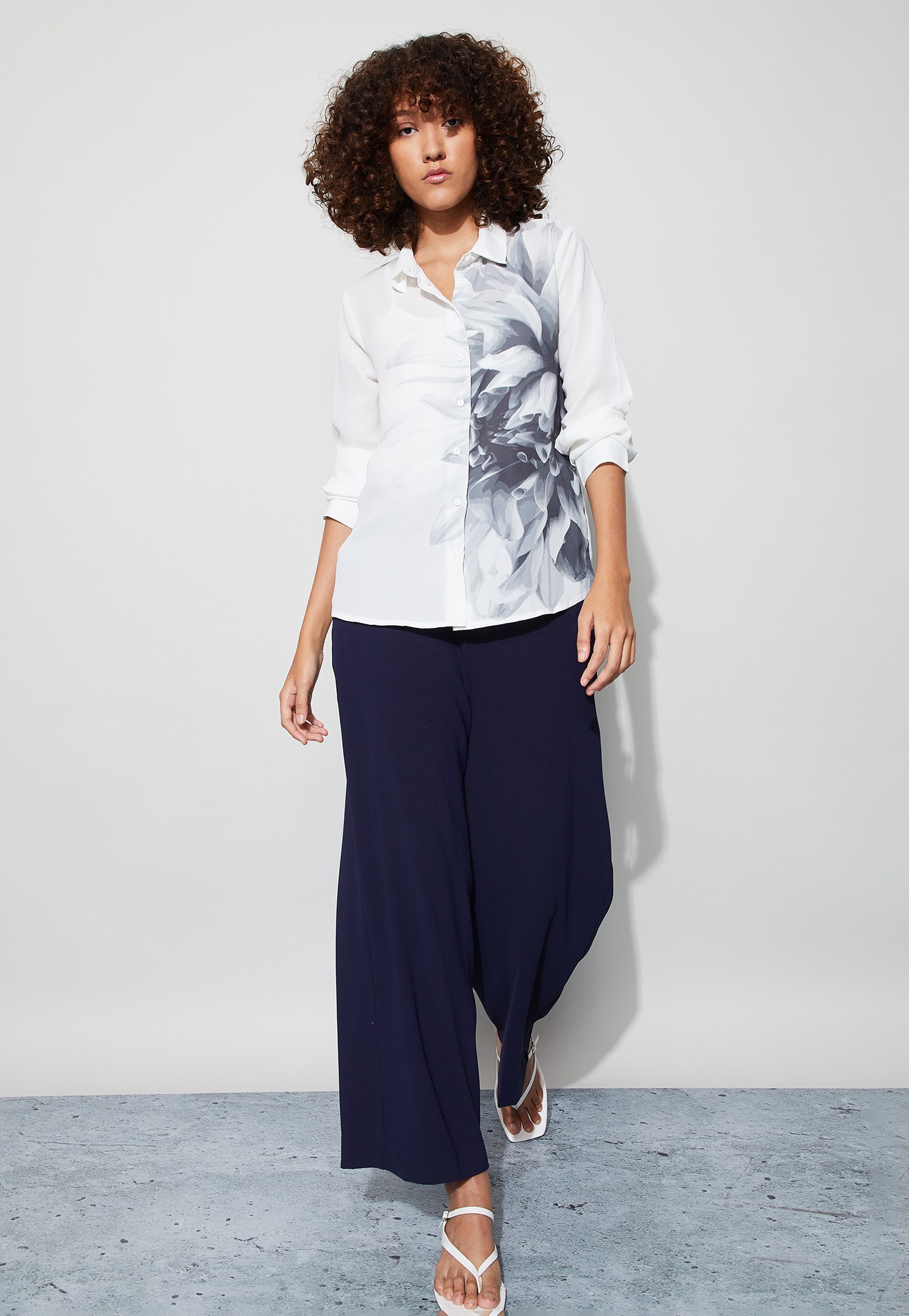 CODE Floral Print Shirt with Inner-picture-41