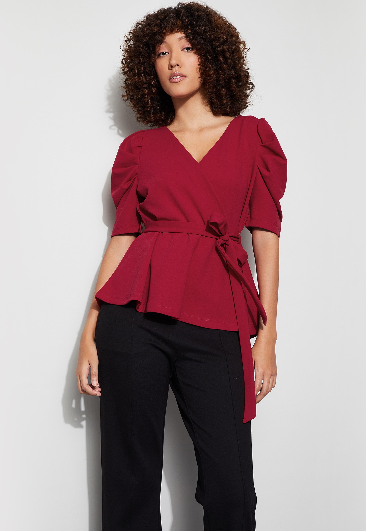 CODE Solid Peplum Top-picture-23