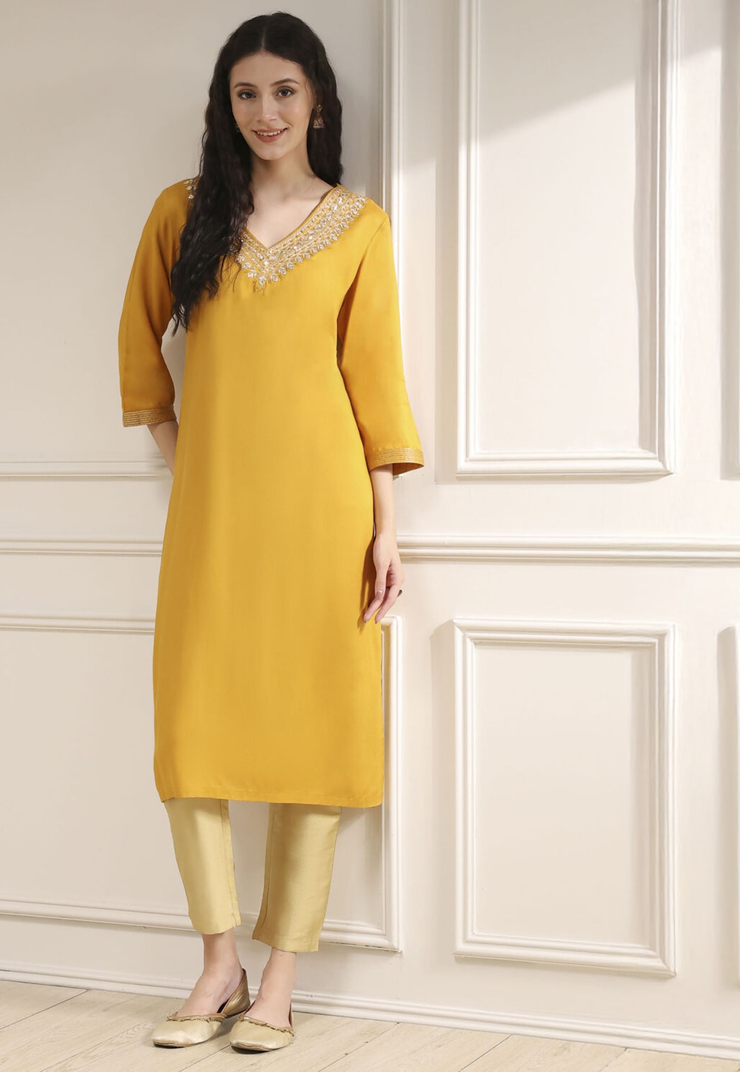 BIBA Embellished Straight Kurta-picture-10